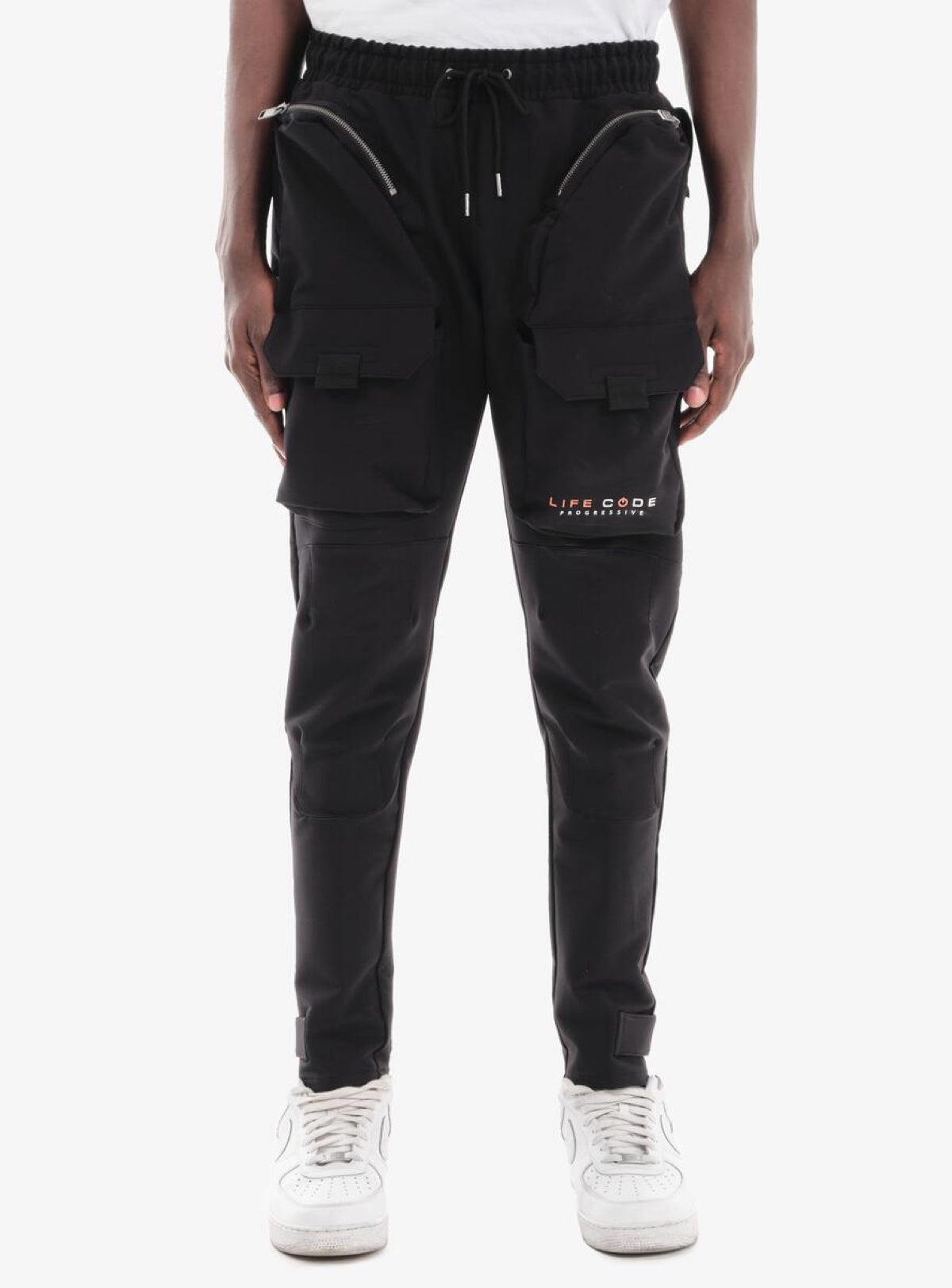 Life Code Track Pants - Nylon Cargo - Black - 23P55