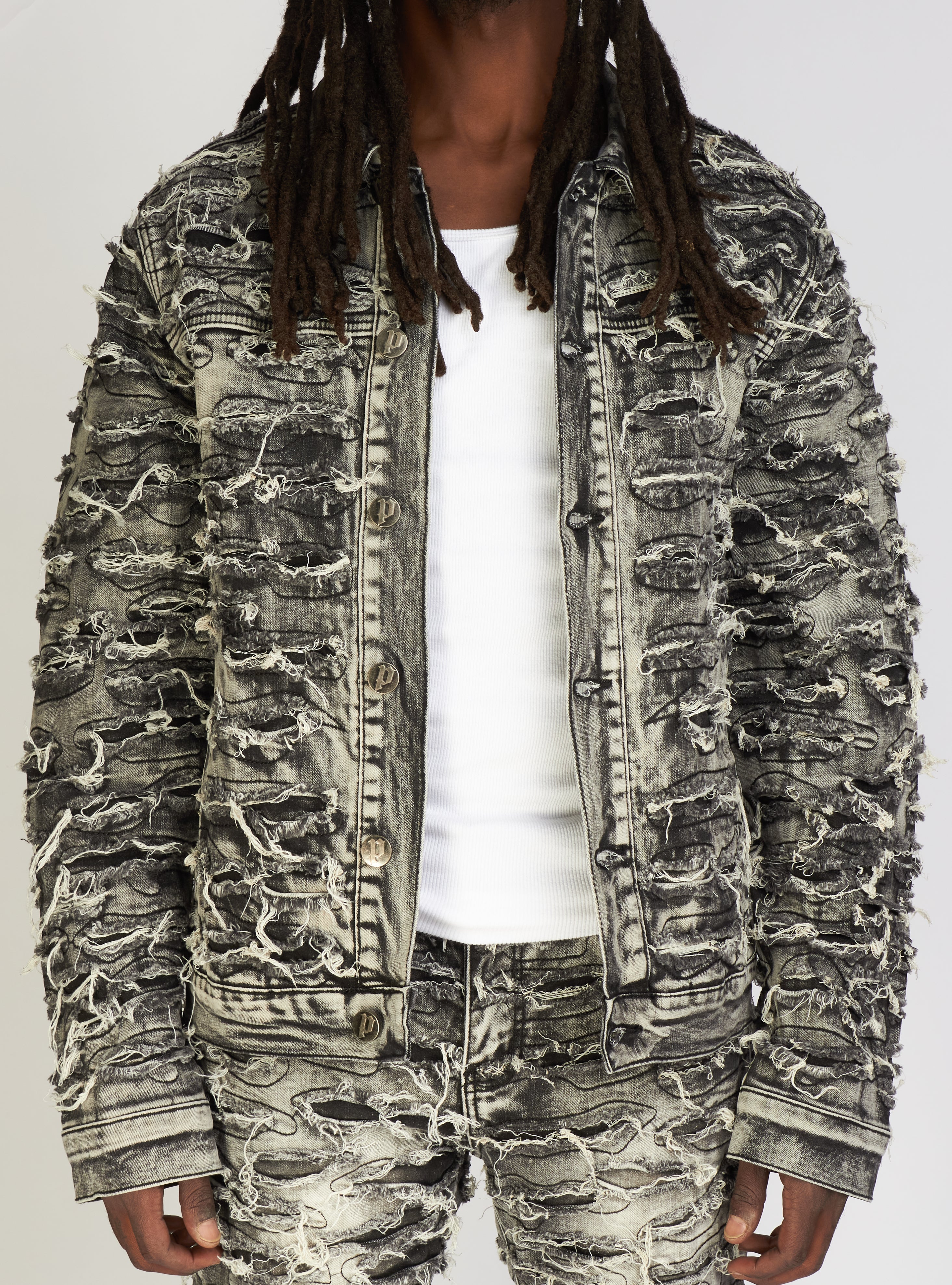 Politics Denim Jacket - Mark - Grey Wash - 553