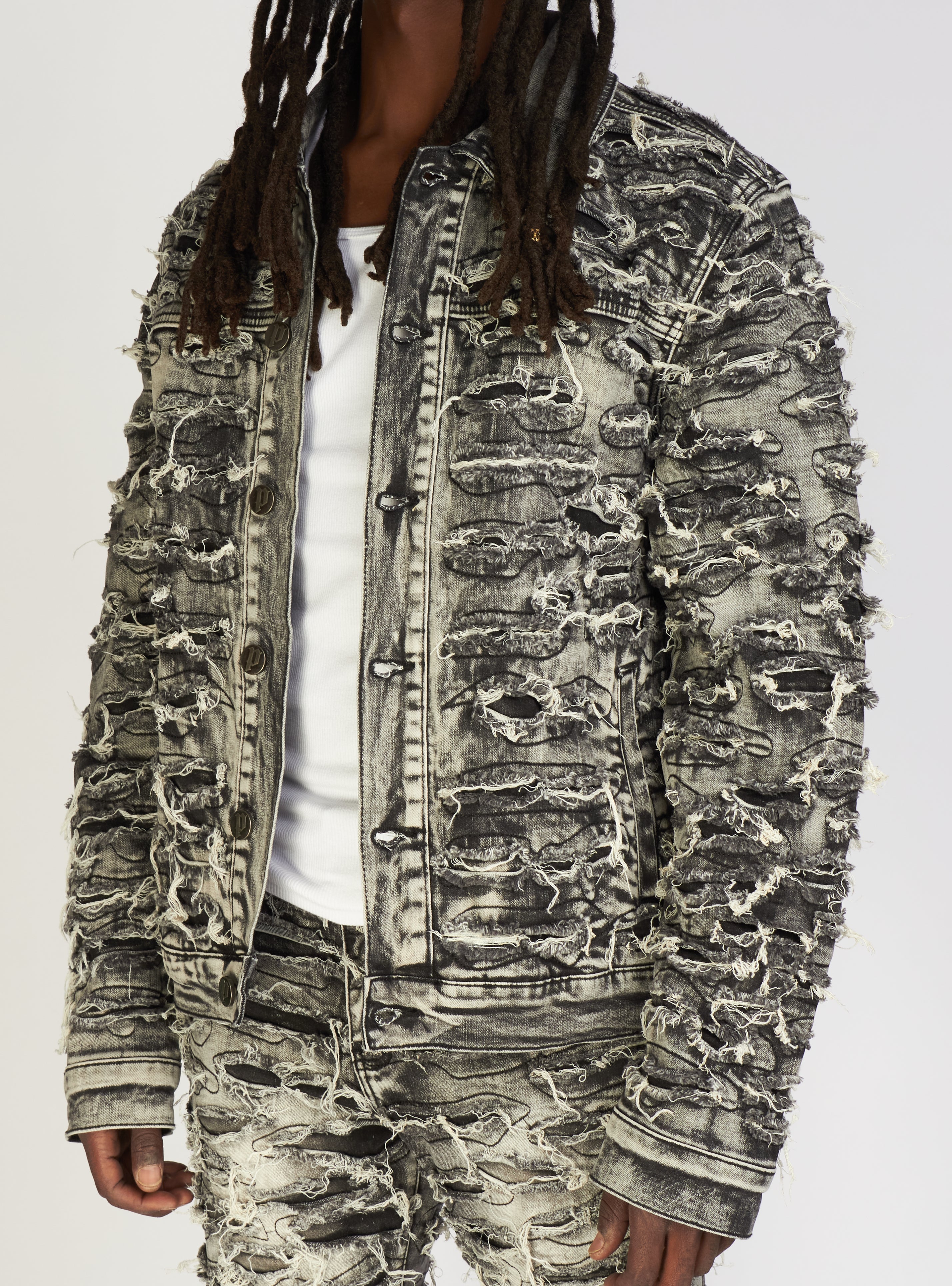 Politics Denim Jacket - Mark - Grey Wash - 553