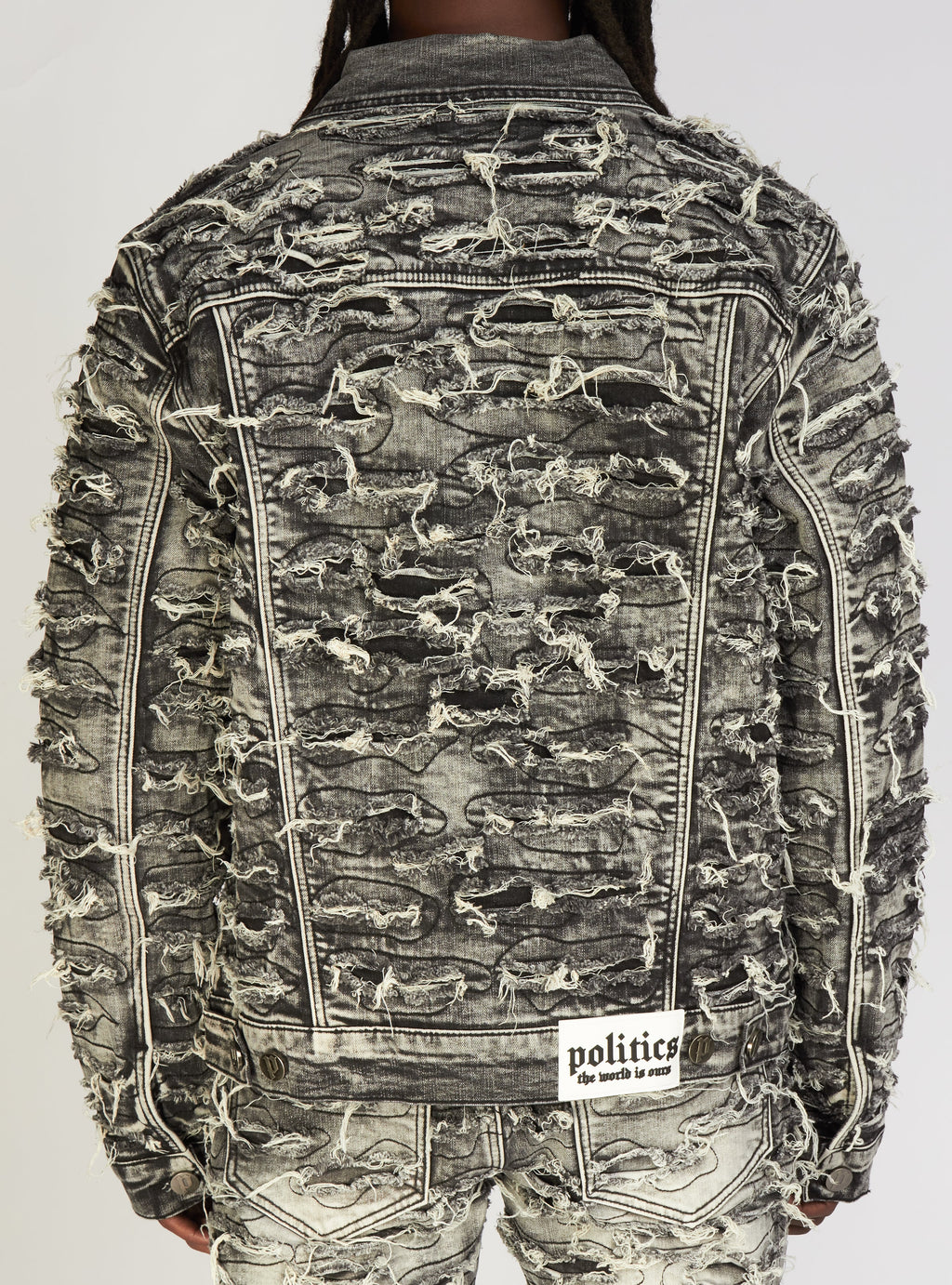 Politics Denim Jacket - Mark - Grey Wash - 553
