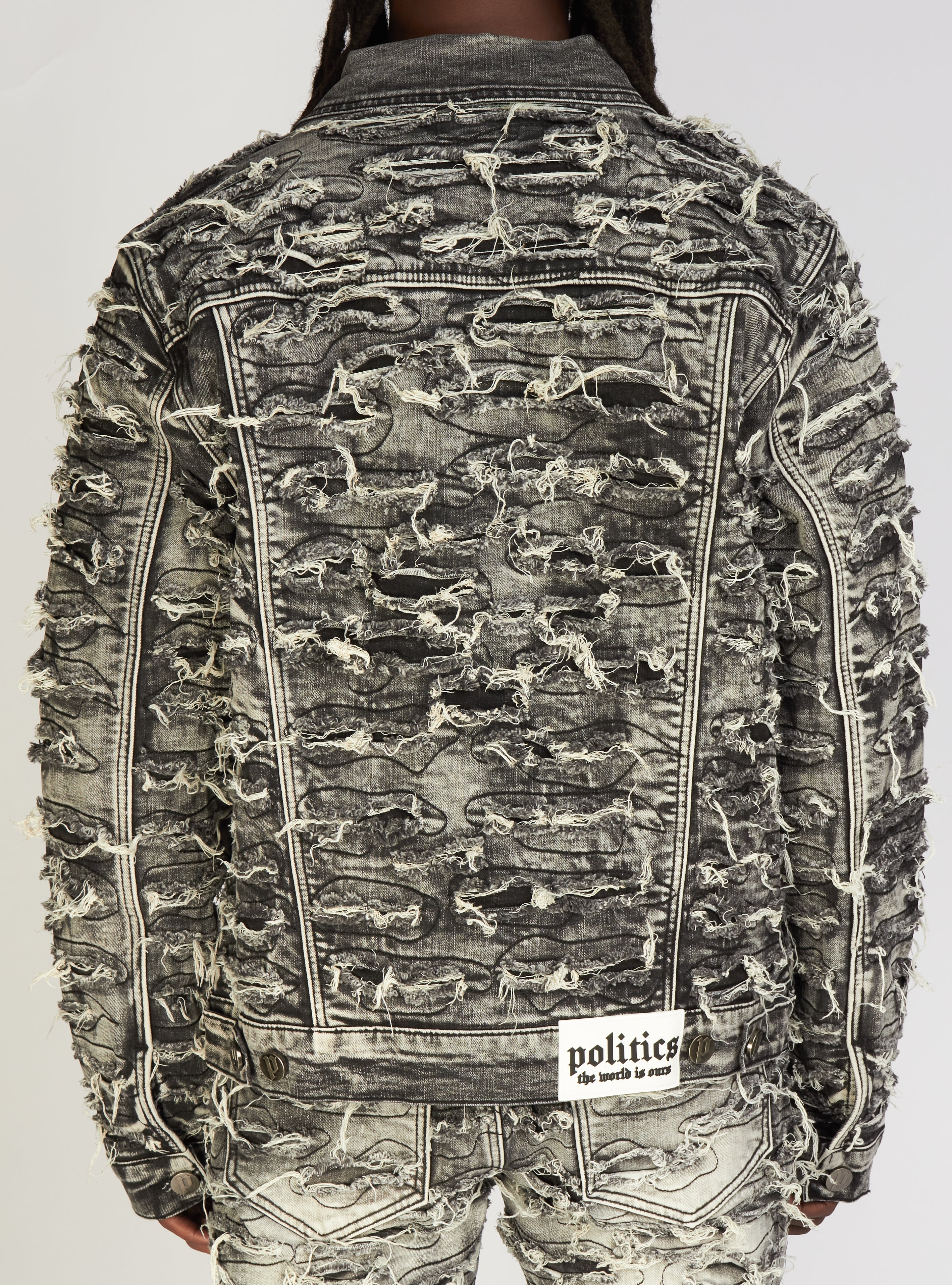 Politics Denim Jacket - Mark - Grey Wash - 553