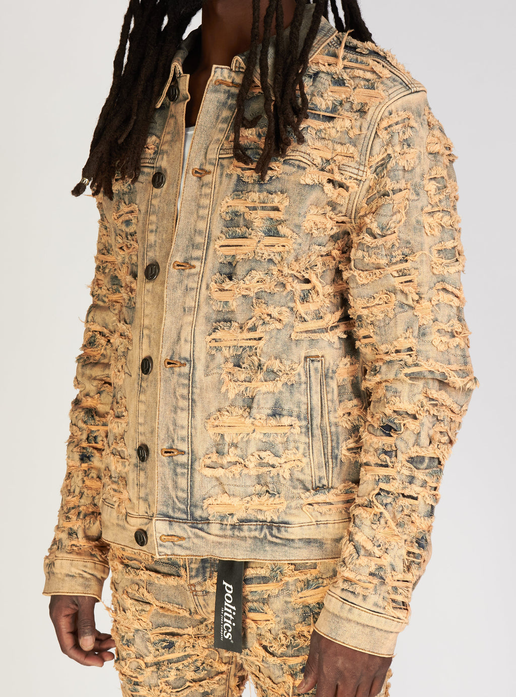 Politics Denim Jacket - Mark - Heavy Sandblast - 554