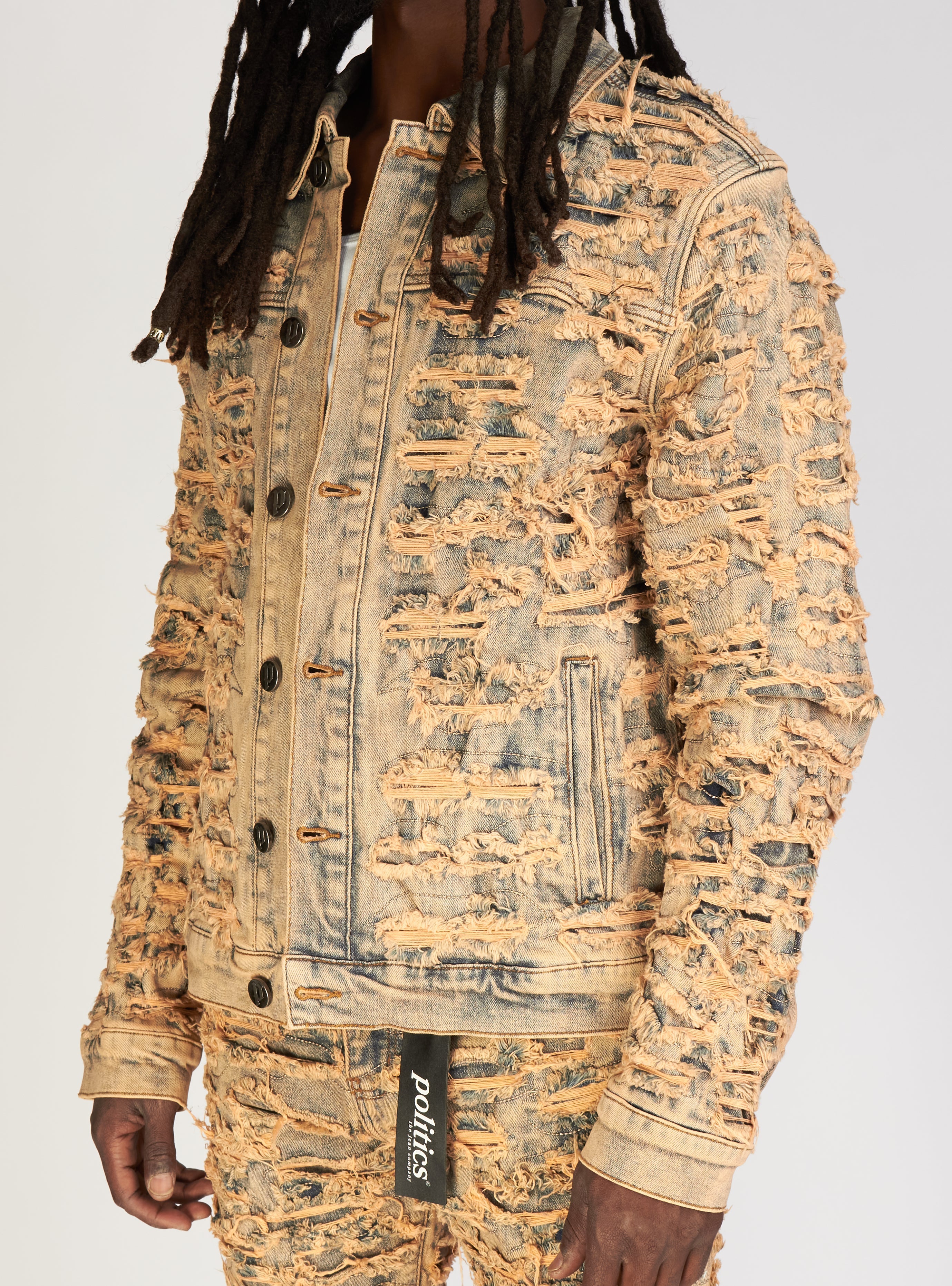 Politics Denim Jacket - Mark - Heavy Sandblast - 554