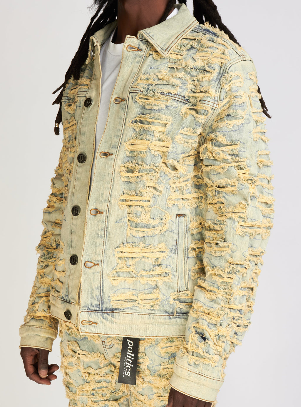 Politics Denim Jacket - Mark - Light Vintage - 551