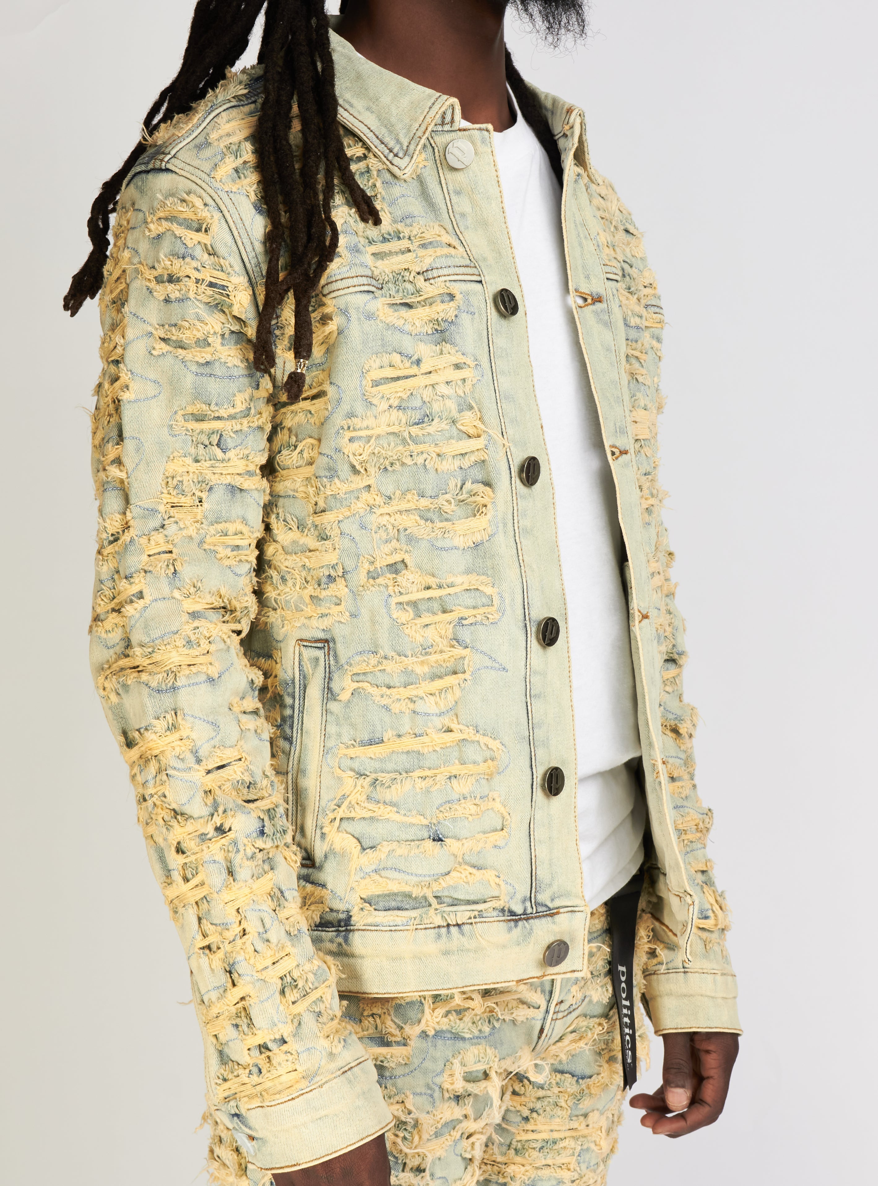 Politics Denim Jacket - Mark - Light Vintage - 551