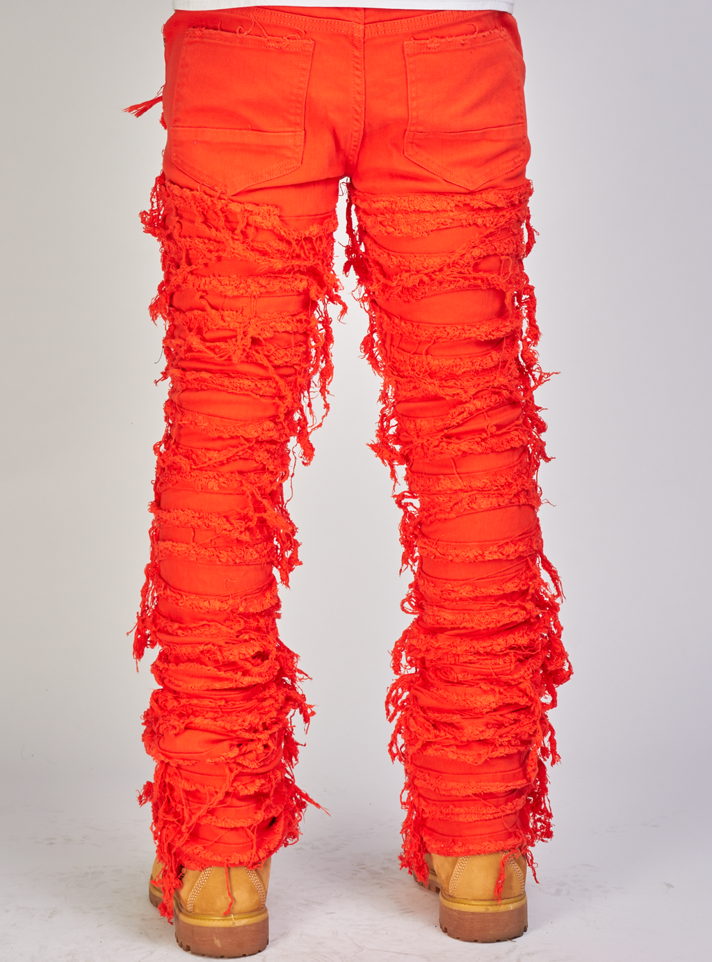 Majestik Jeans - Nirvana Rip and Frayed Stacked Pants - Orange - DL2260