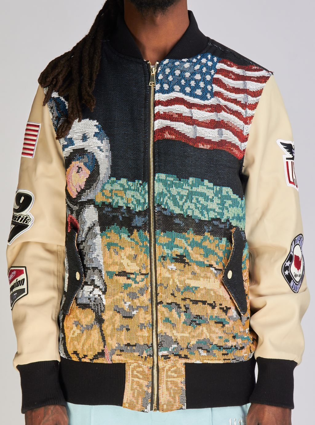 Majestik Jacket - Gradation Jacquard - Multi And Beige - JJ2371