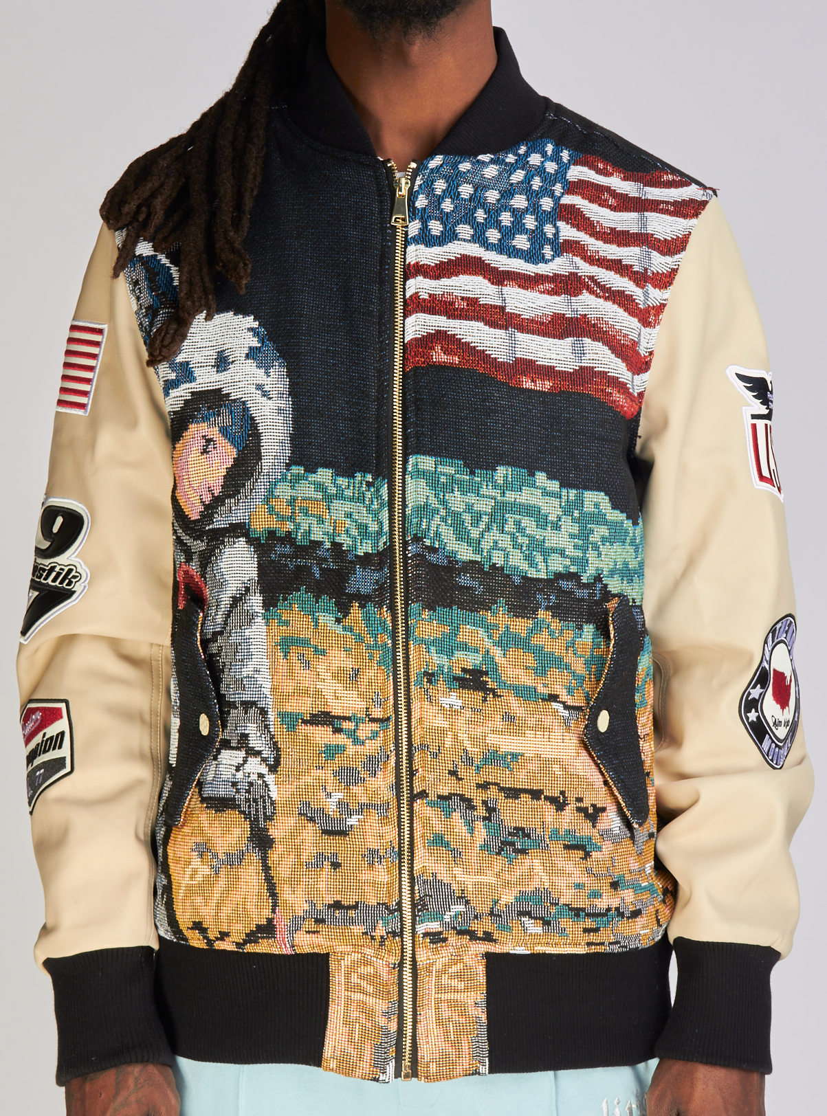 Majestik Jacket - Gradation Jacquard - Multi And Beige - JJ2371