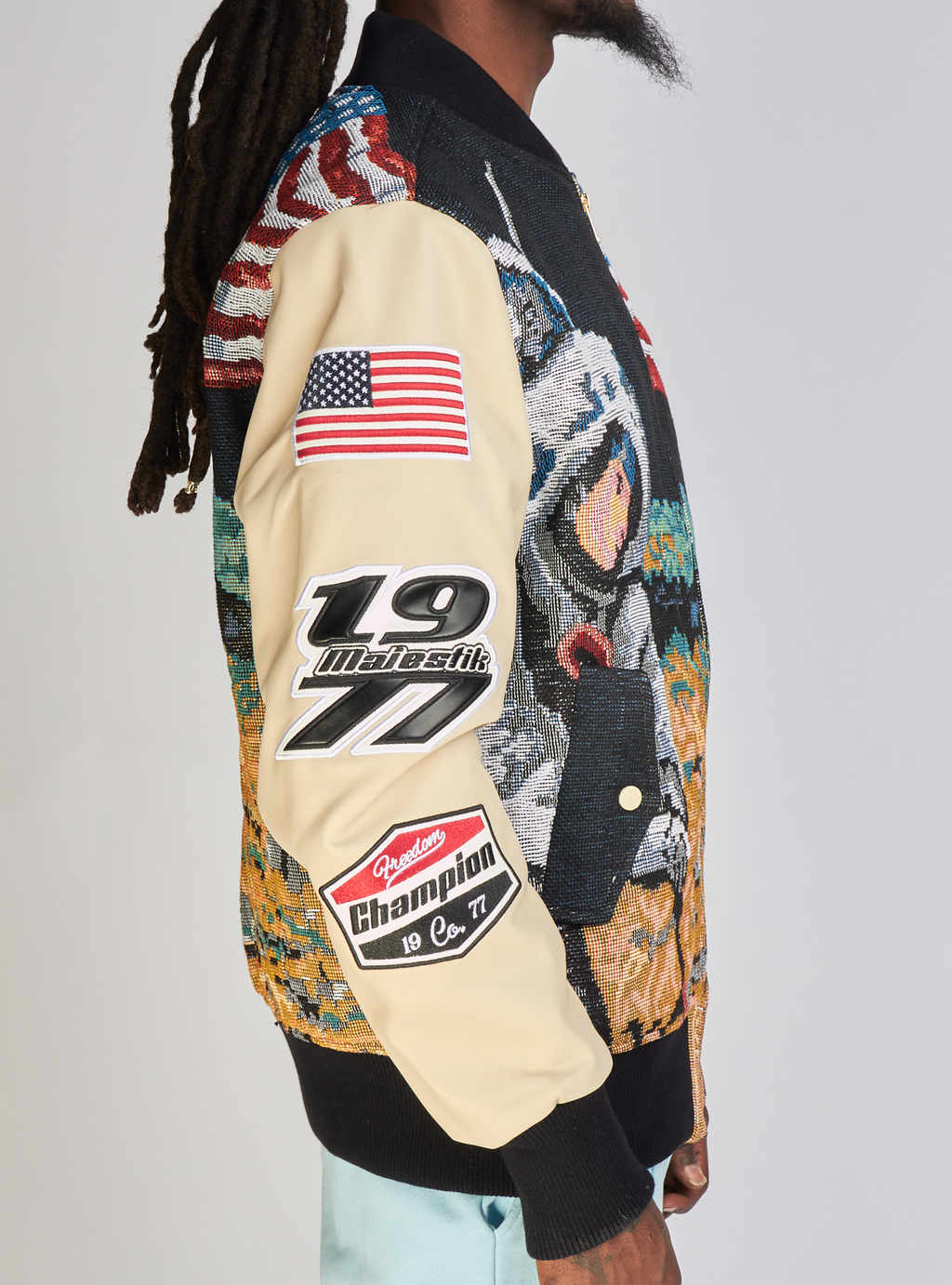 Majestik Jacket - Gradation Jacquard - Multi And Beige - JJ2371