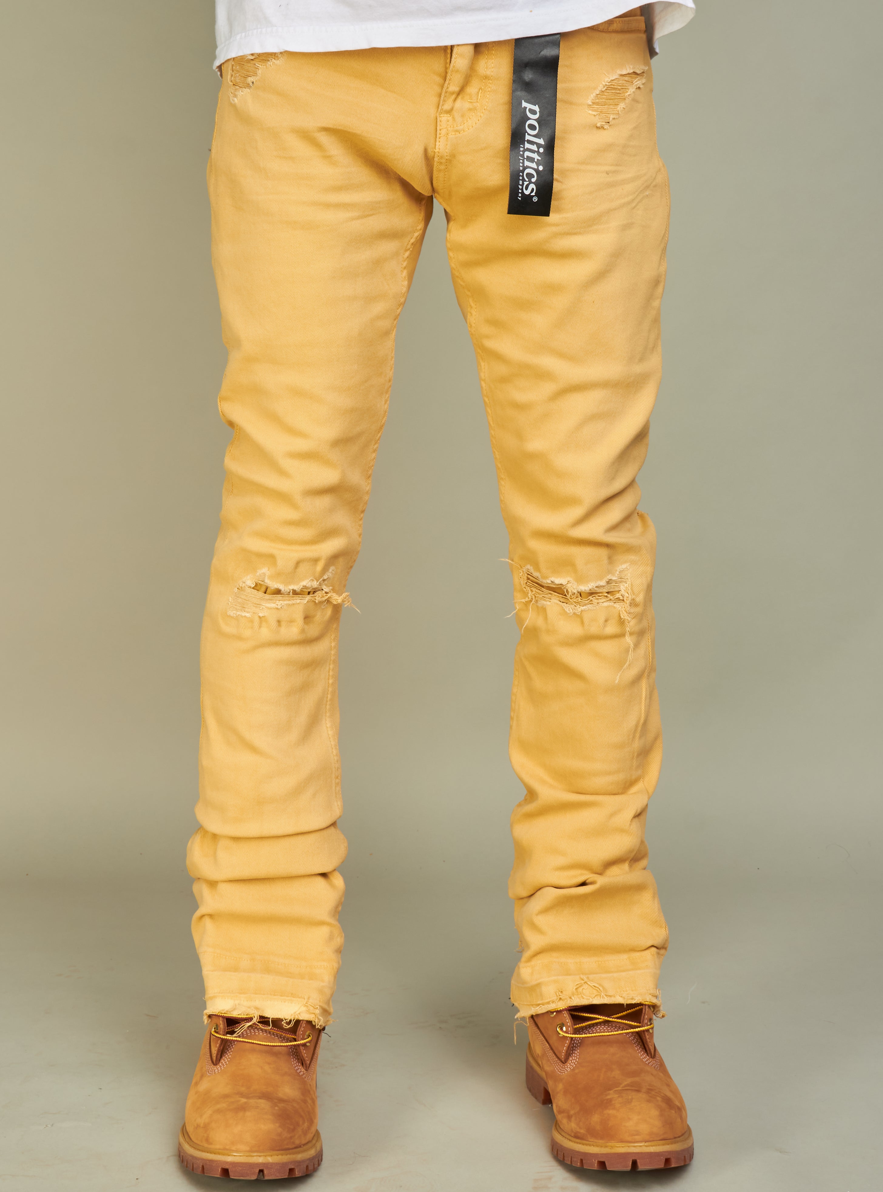 Politics Jeans - Super Stacked Skinny Flare 38" Inseam - Scott - Khaki Wash - 503