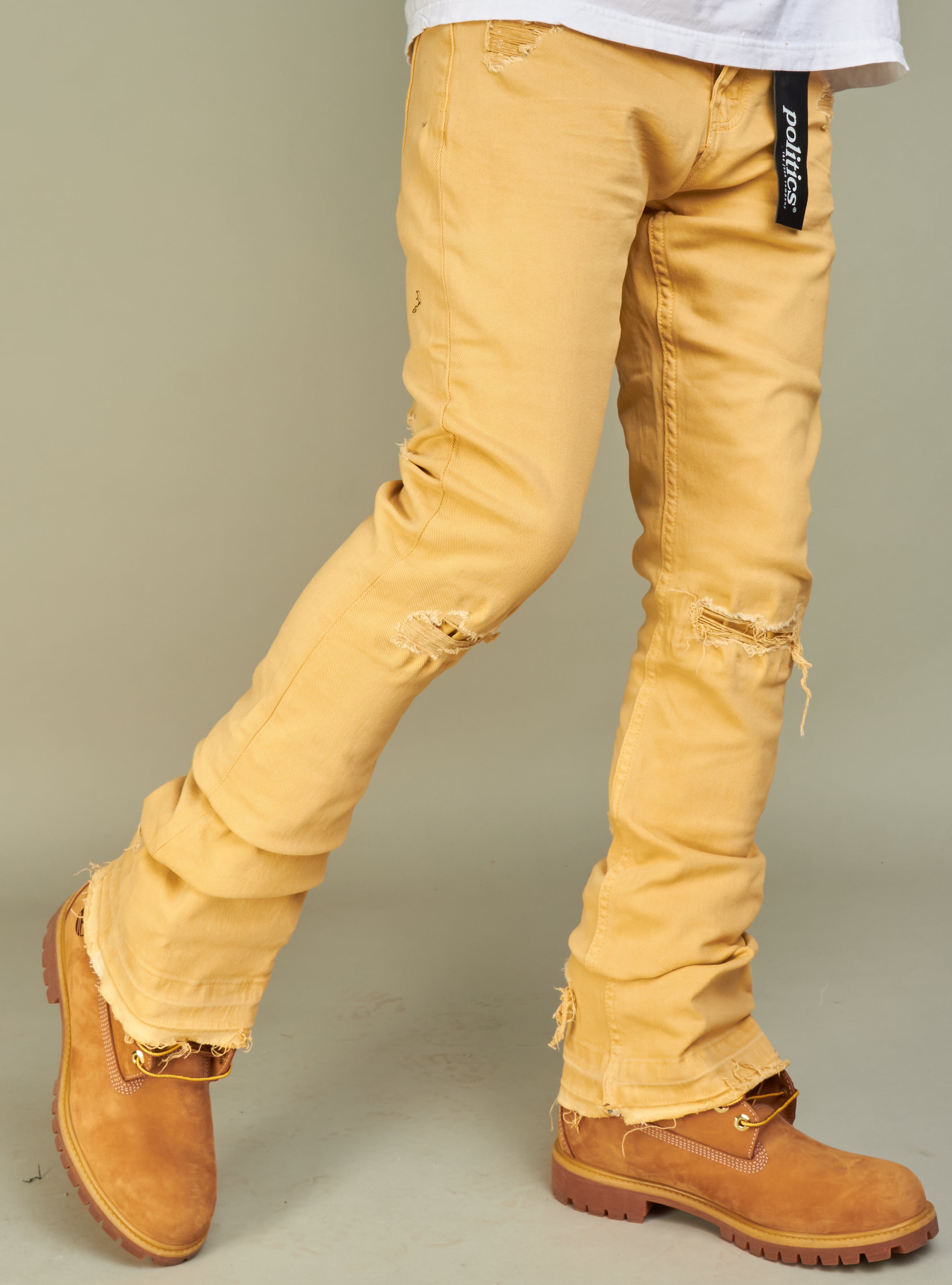 Politics Jeans - Super Stacked Skinny Flare 38" Inseam - Scott - Khaki Wash - 503