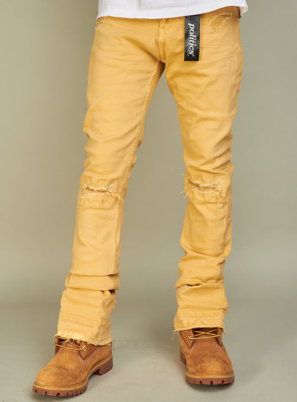 Politics Jeans - Super Stacked Skinny Flare 38" Inseam - Scott - Khaki Wash - 503