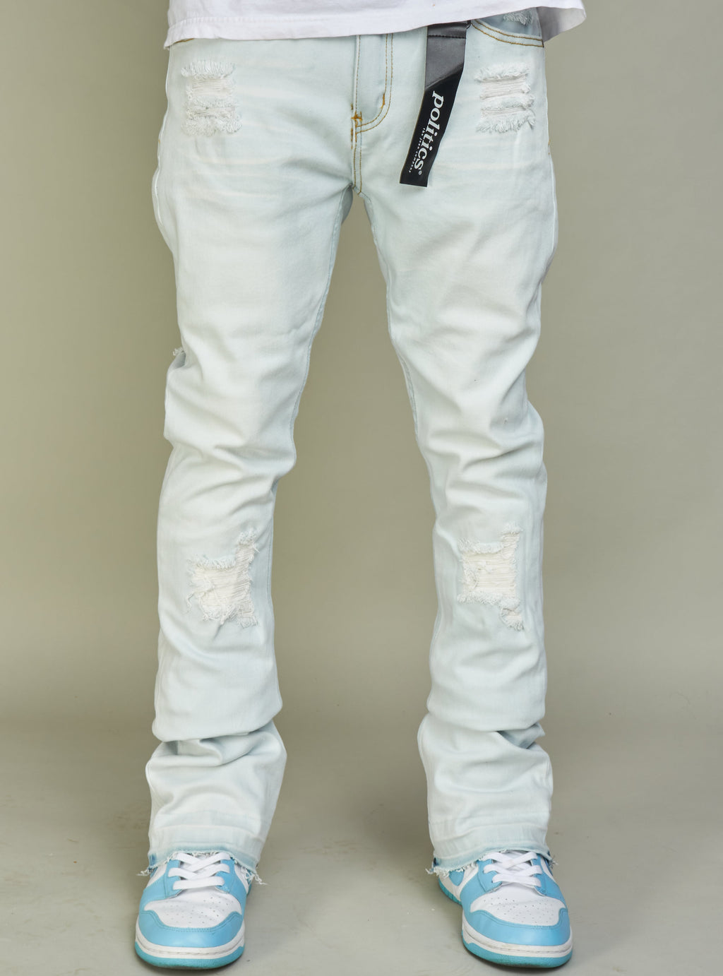 Politics Jeans - Super Stacked Skinny Flare 38" Inseam - Scott - Light Blue  - 502