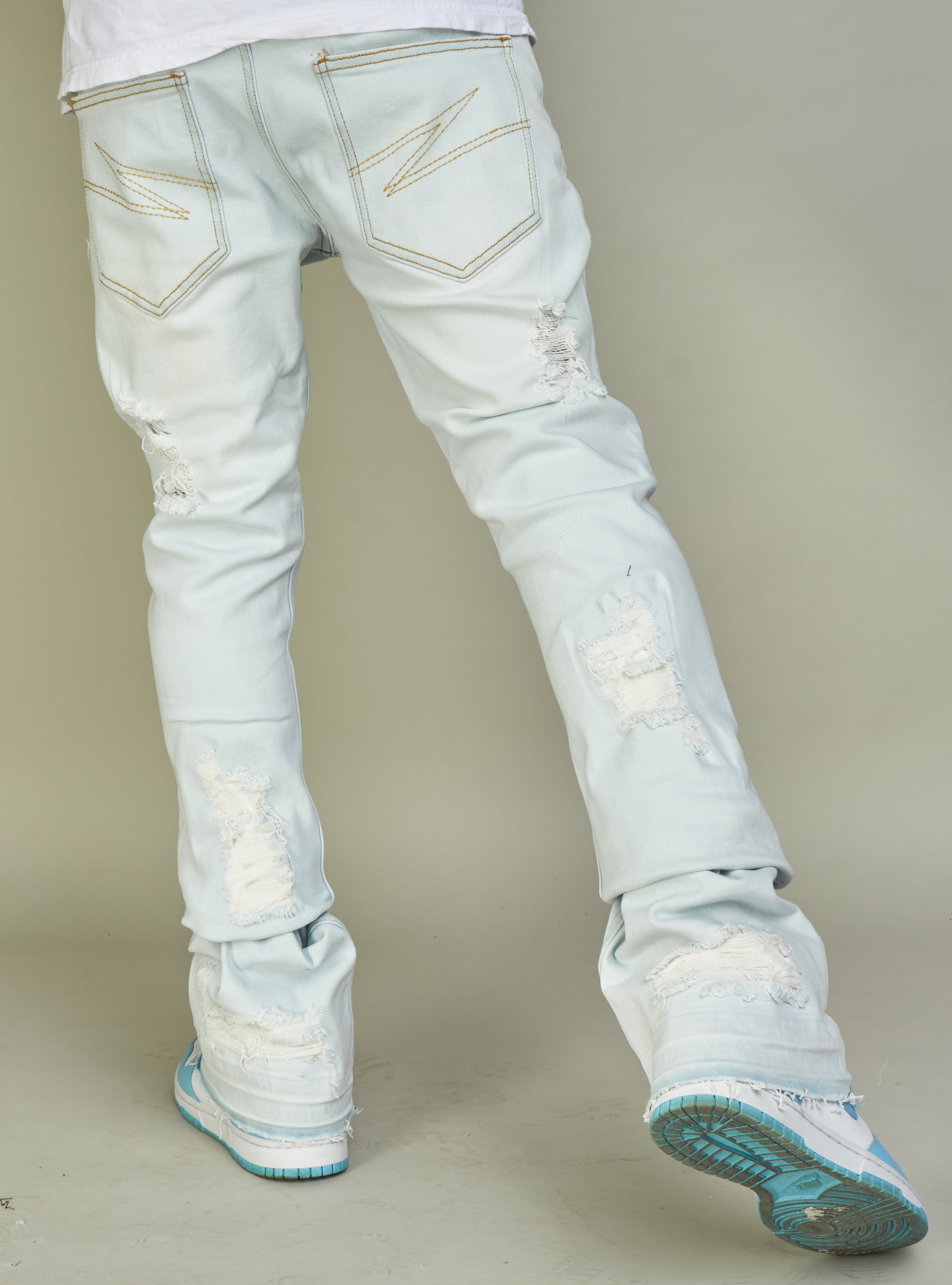 Politics Jeans - Super Stacked Skinny Flare 38" Inseam - Scott - Light Blue  - 502