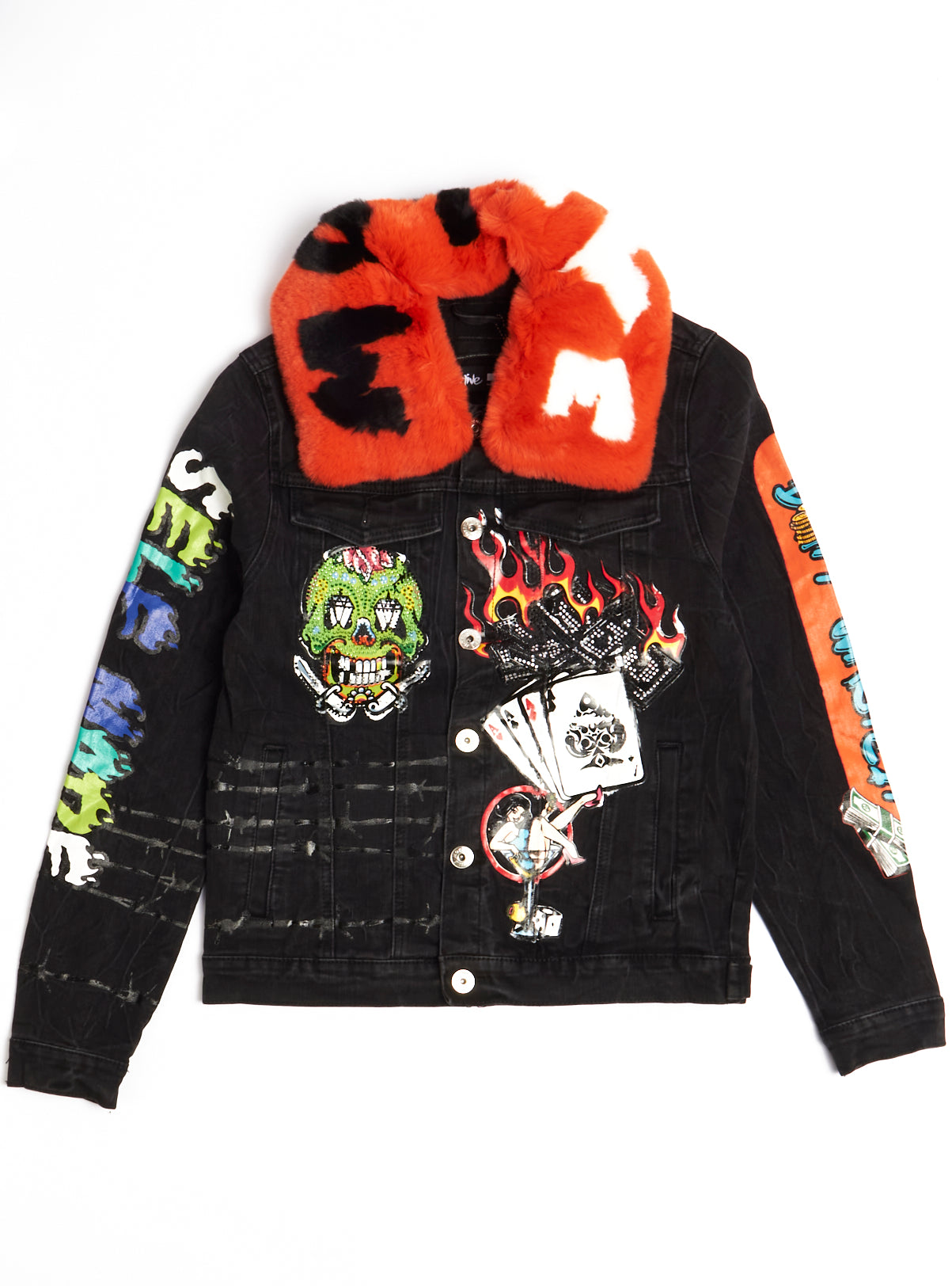 Motive Denim Jacket - Graffiti - Black - M59