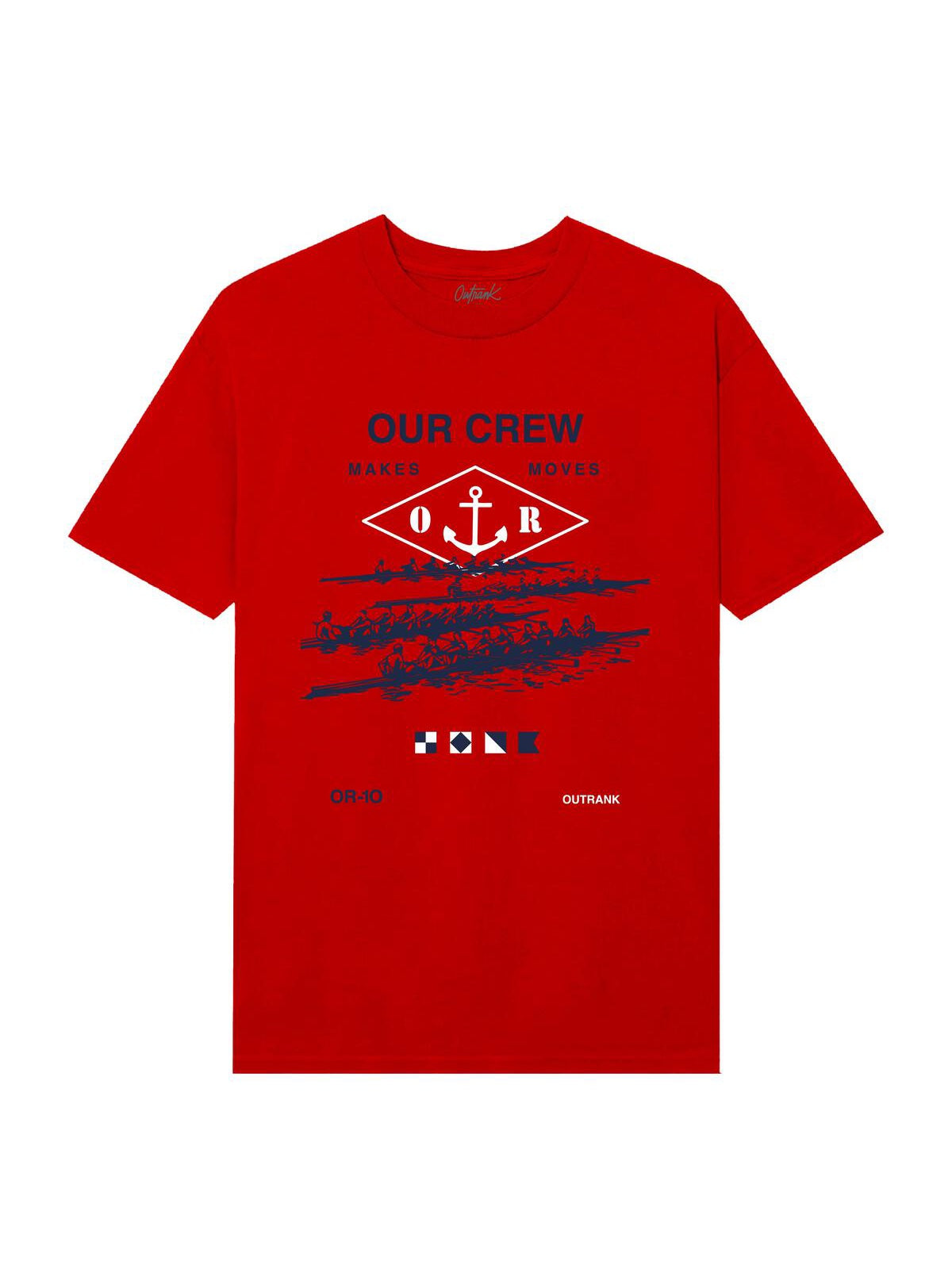 Outrank T-Shirt - Our Crew Makes Moves - Red - QS569