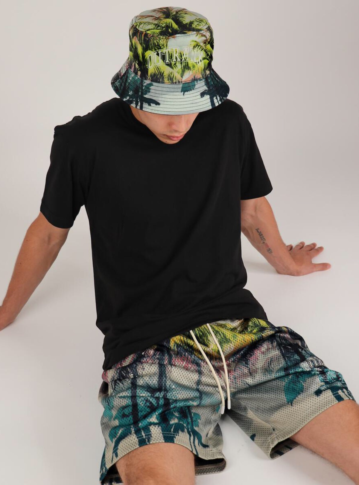 Outrank Hat - Our Own Wave Reversible Bucket - Palm Tree Print - Multi - ORHAT12