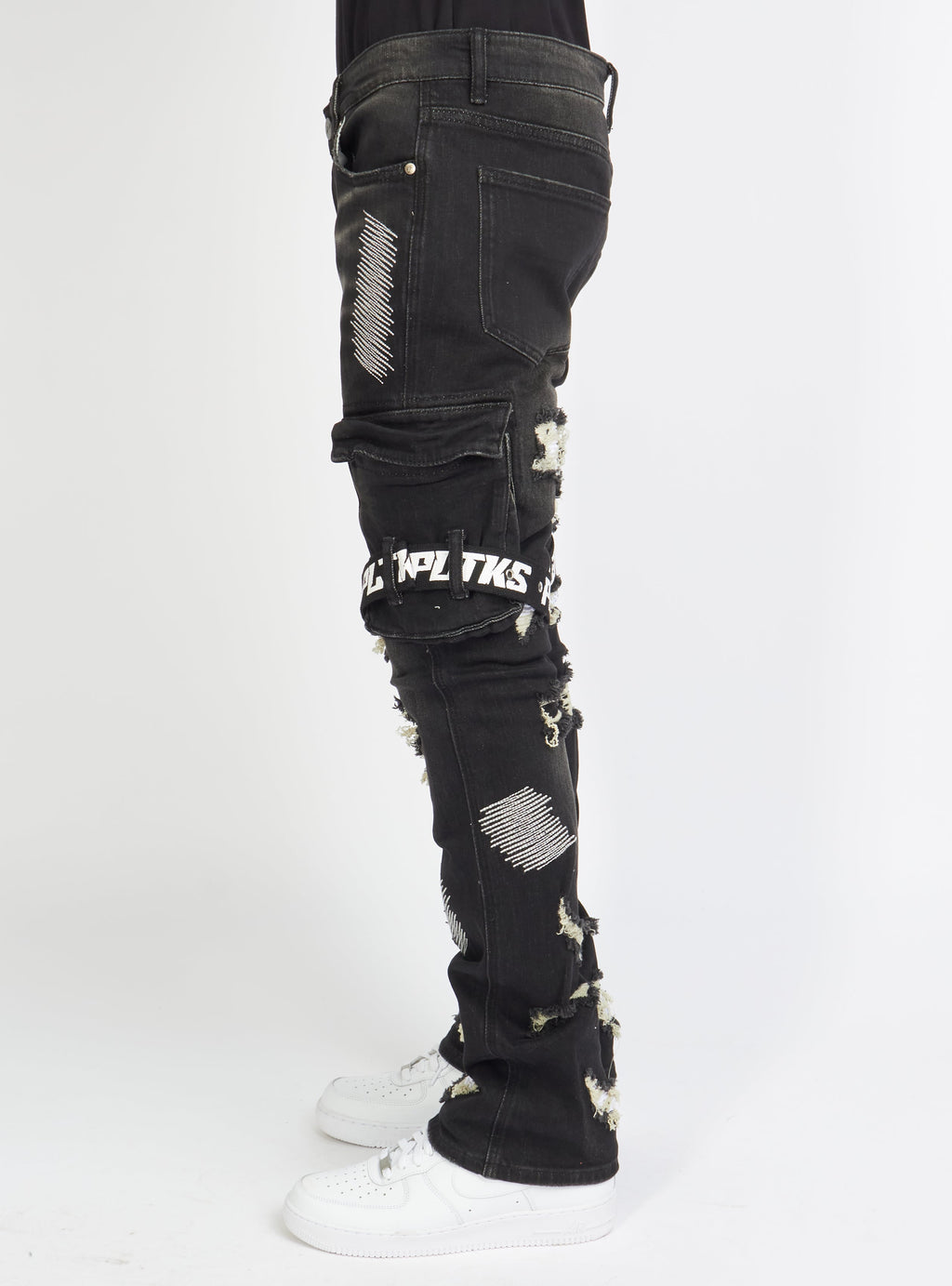 Politics Jeans - Wooden Denim Stacked Flare - Black Wash - POLDWOODEN101
