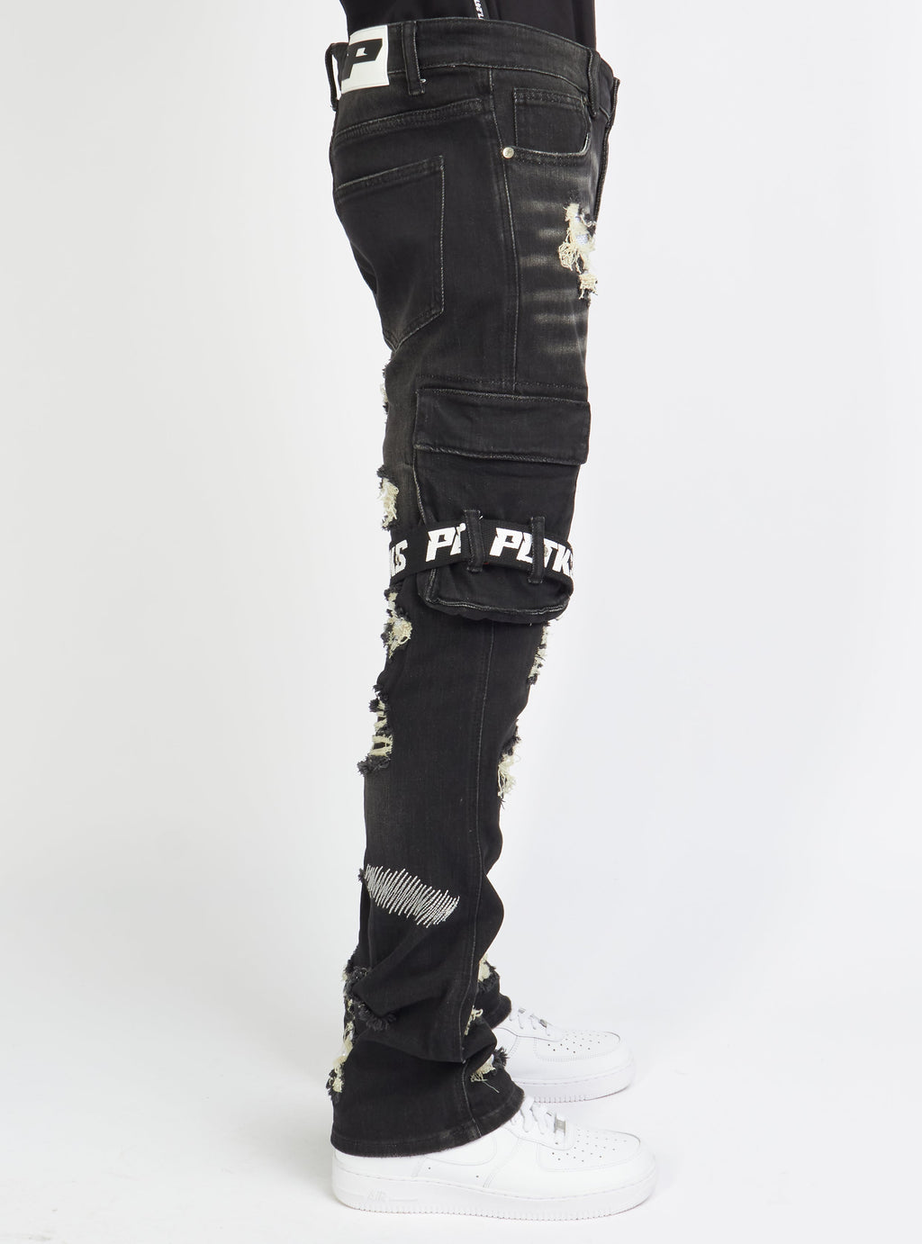 Politics Jeans - Wooden Denim Stacked Flare - Black Wash - POLDWOODEN101
