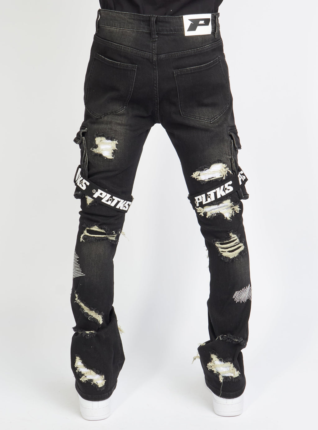 Politics Jeans - Wooden Denim Stacked Flare - Black Wash - POLDWOODEN101
