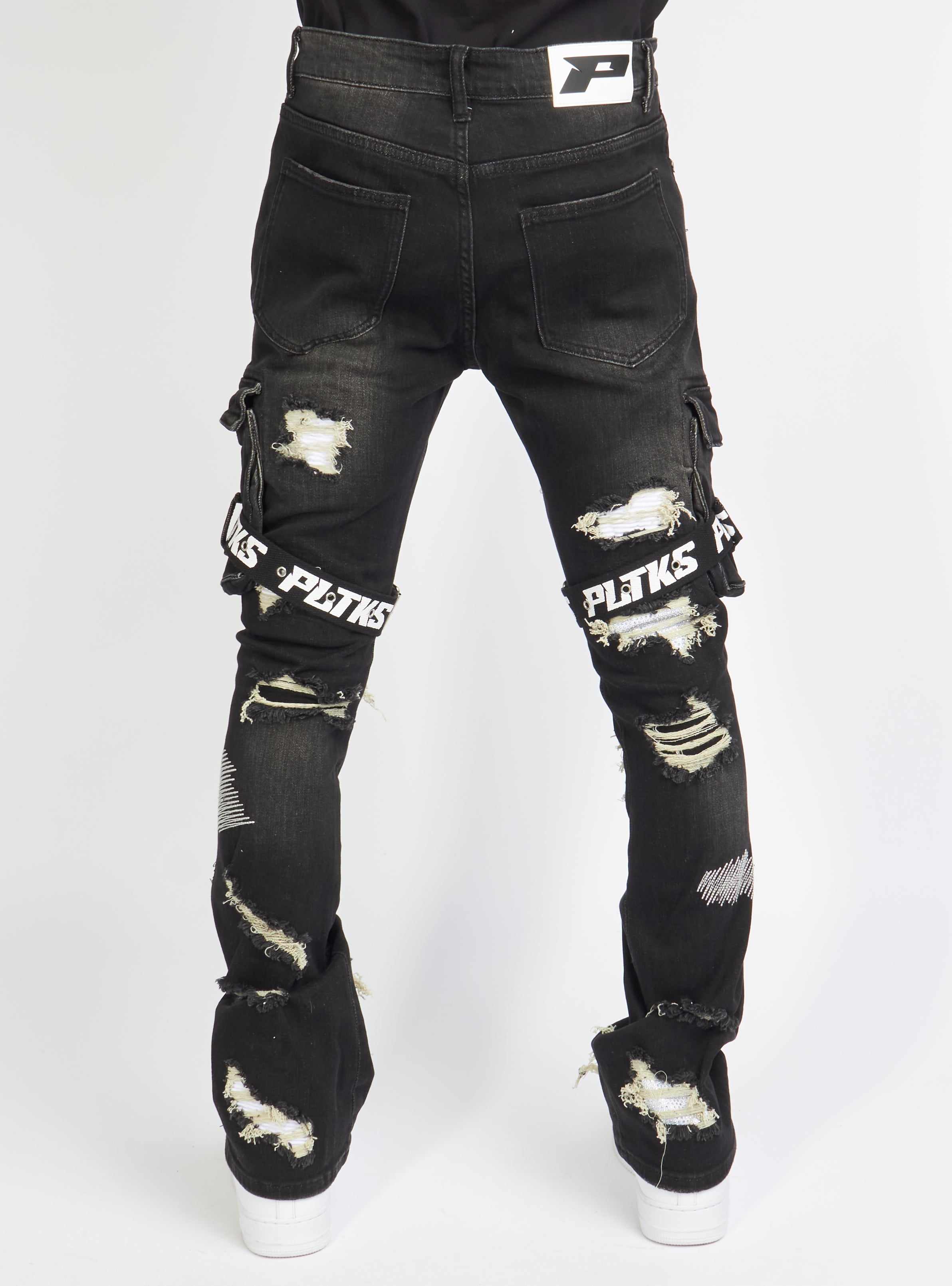 Politics Jeans - Wooden Denim Stacked Flare - Black Wash - POLDWOODEN101