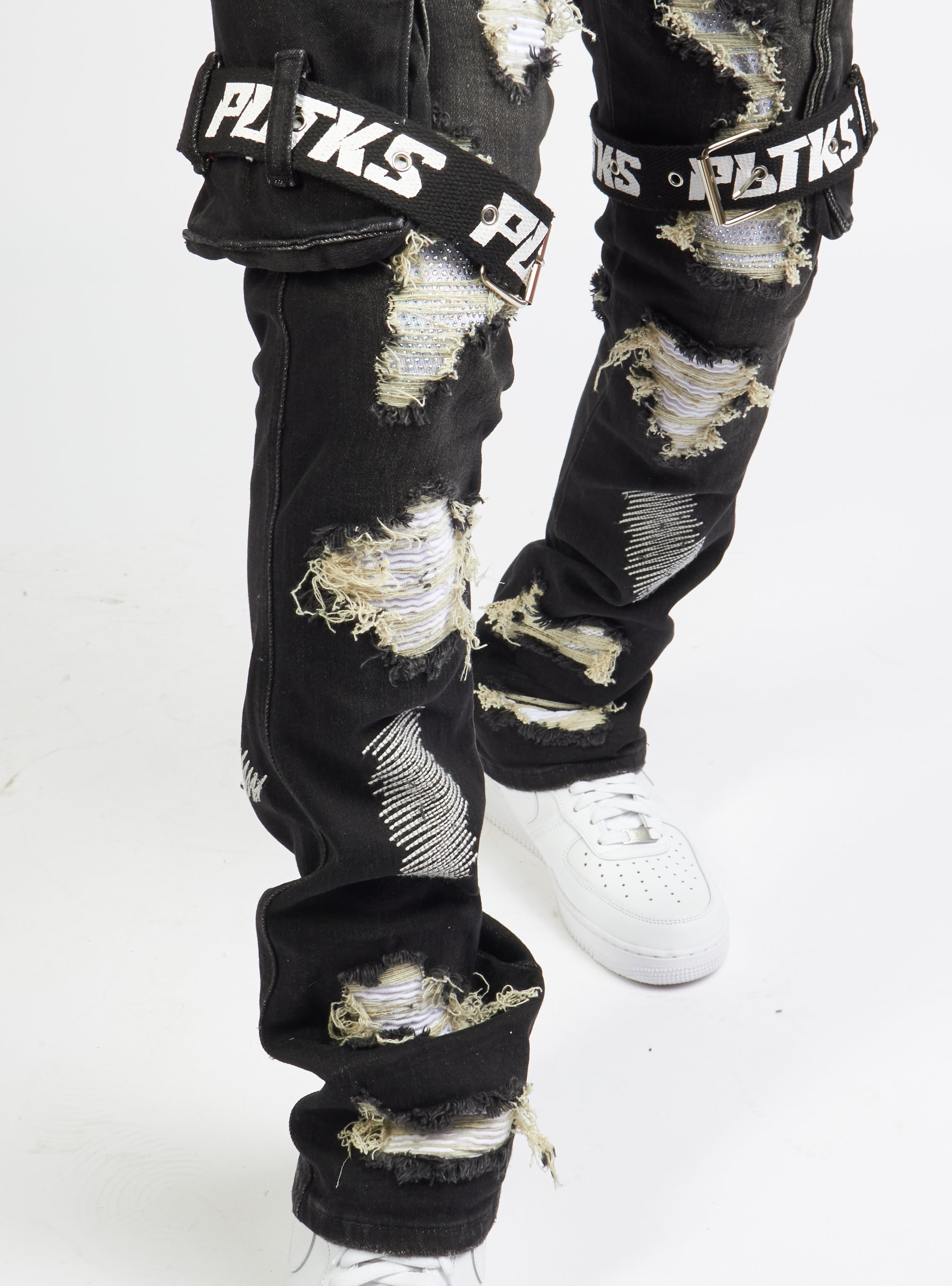 Politics Jeans - Wooden Denim Stacked Flare - Black Wash - POLDWOODEN101