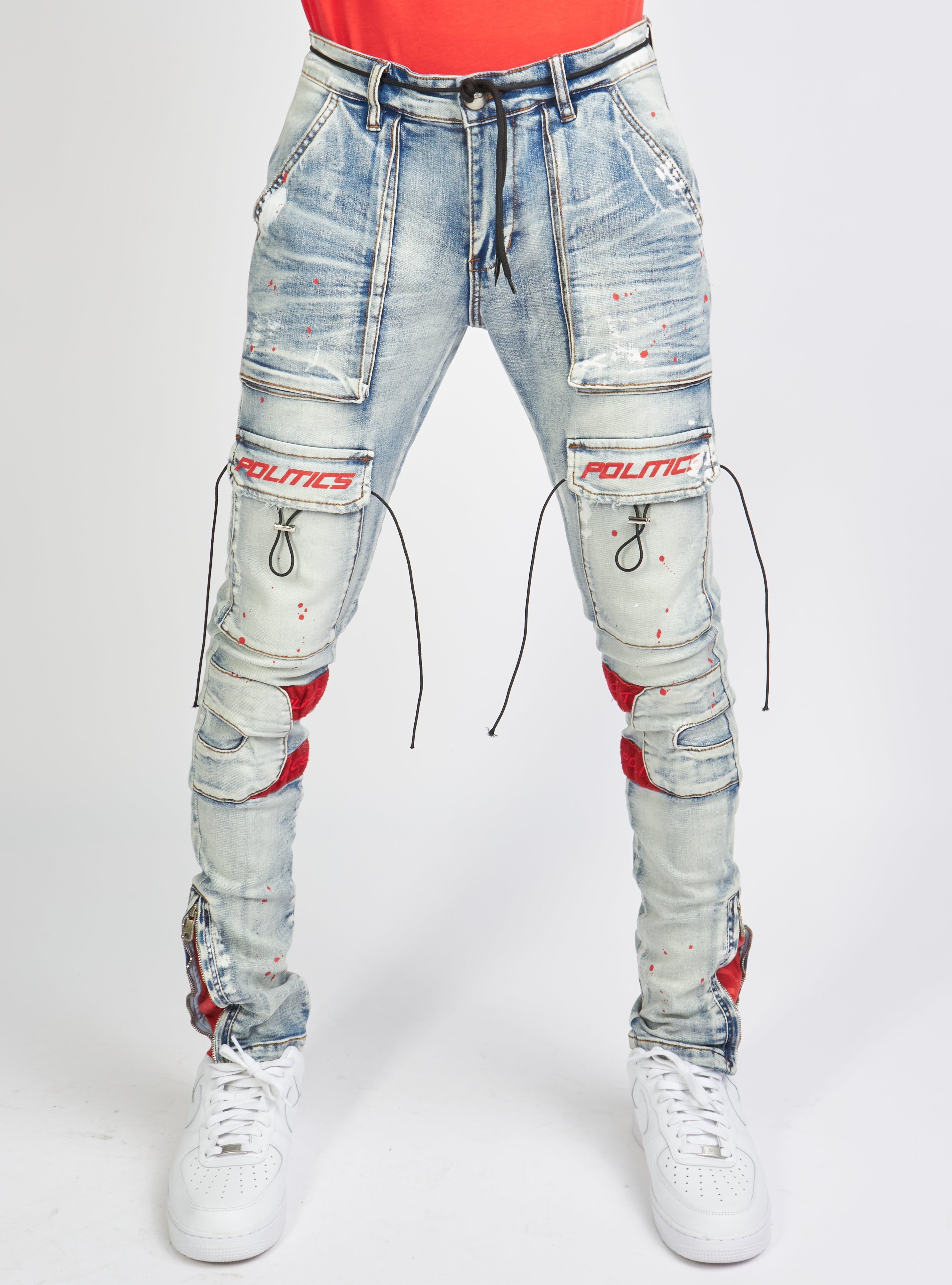 Politics Jeans - Lance Denim - Blue And Red - POLD161