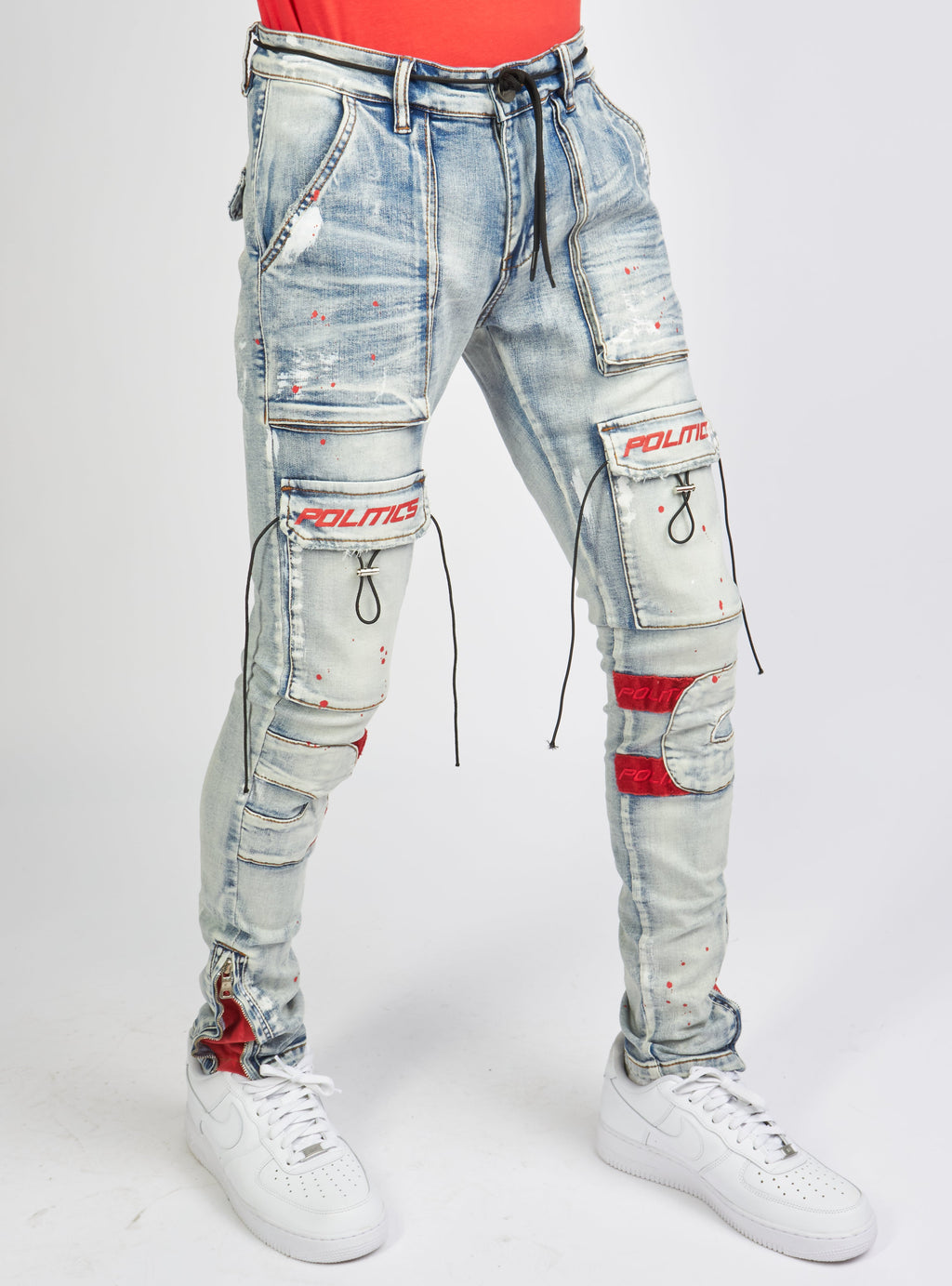 Politics Jeans - Lance Denim - Blue And Red - POLD161