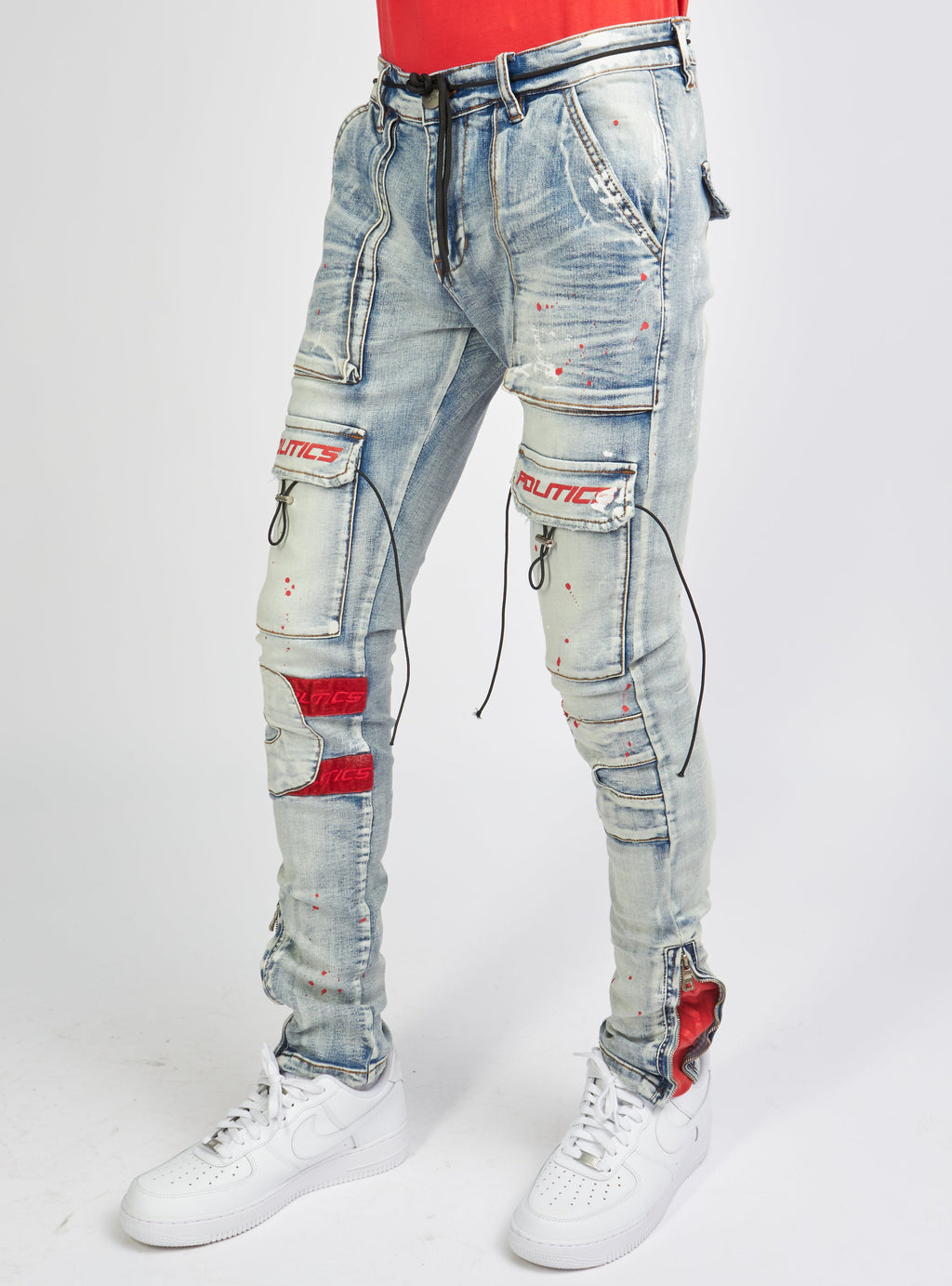 Politics Jeans - Lance Denim - Blue And Red - POLD161