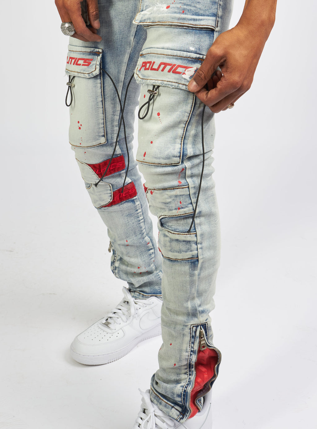 Politics Jeans - Lance Denim - Blue And Red - POLD161