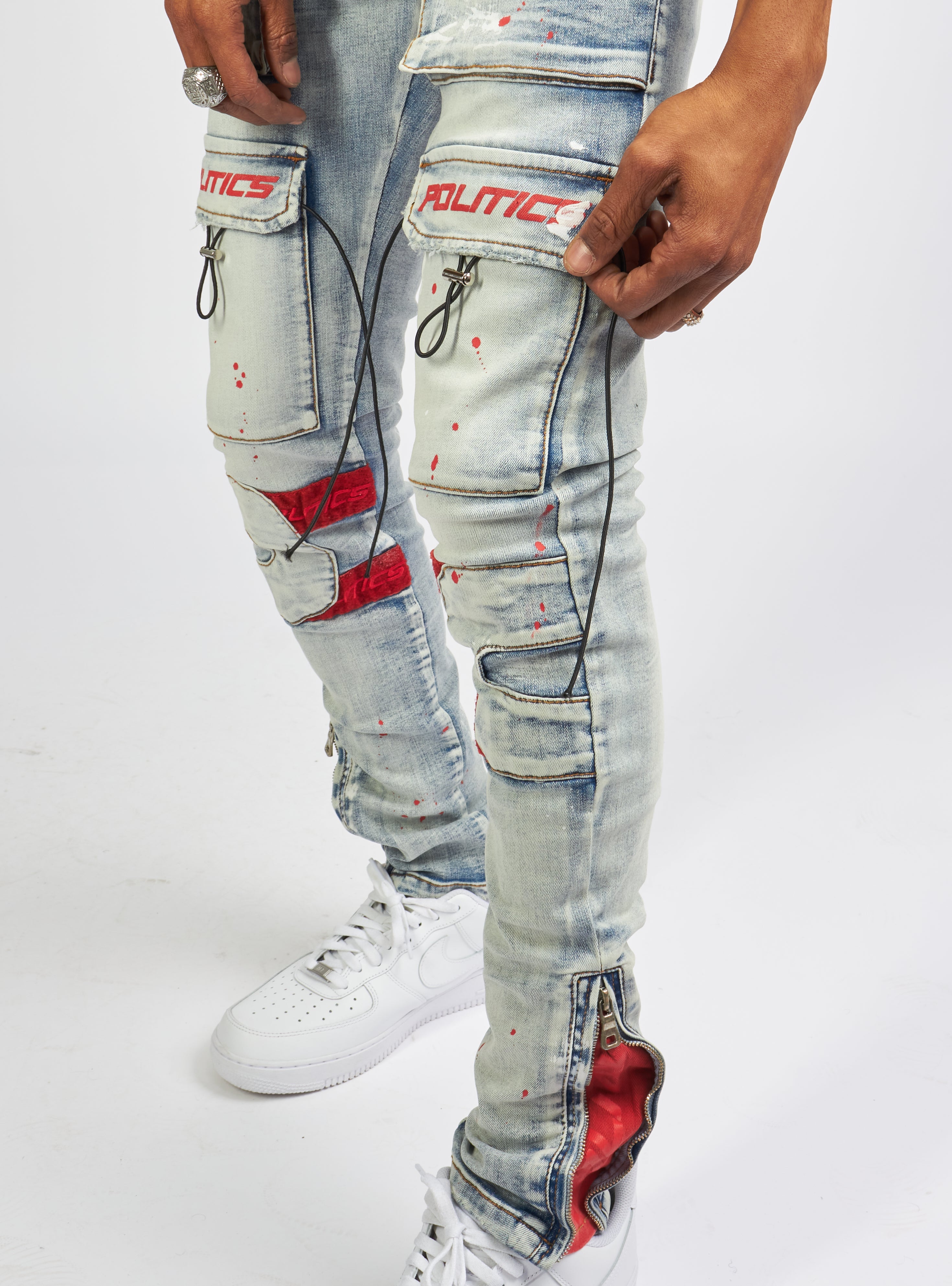 Politics Jeans - Lance Denim - Blue And Red - POLD161