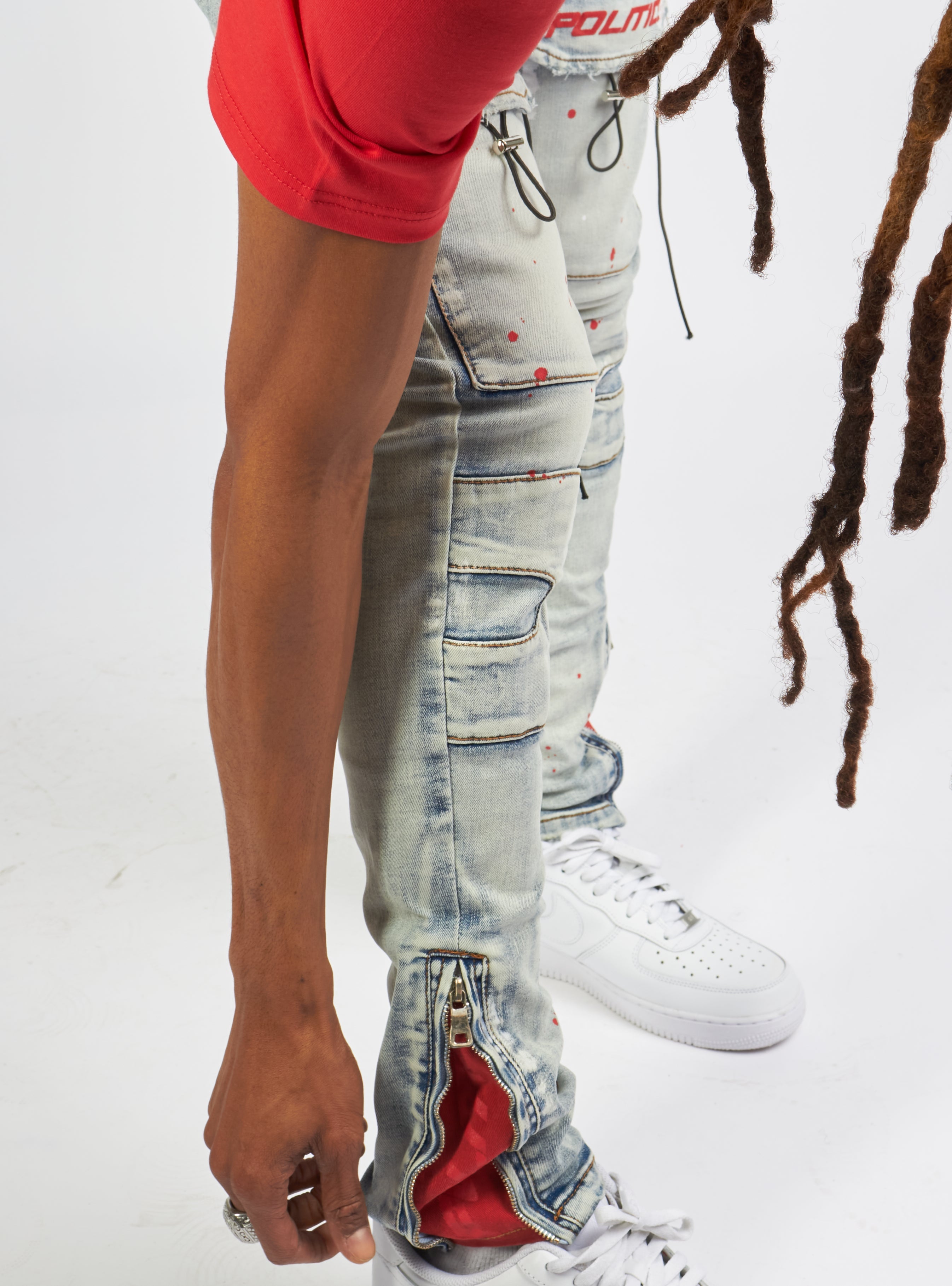 Politics Jeans - Lance Denim - Blue And Red - POLD161