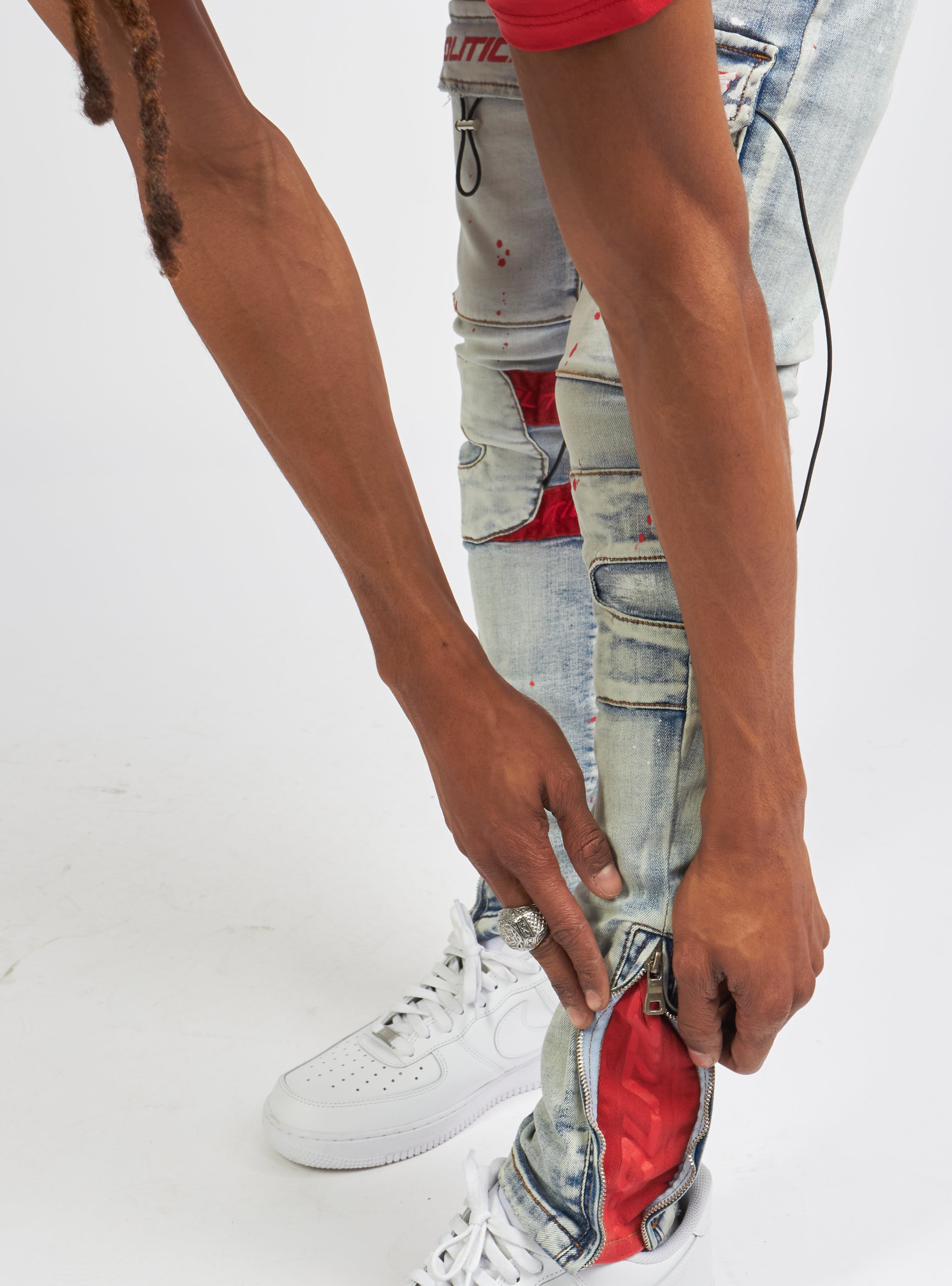 Politics Jeans - Lance Denim - Blue And Red - POLD161