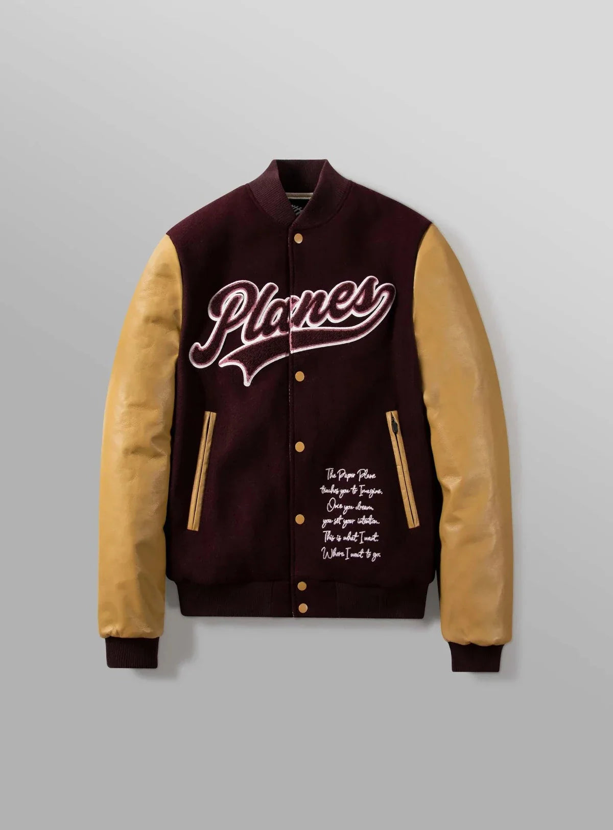 Paper Plane Jacket - Planes Varsity - Burgundy - 400018-602