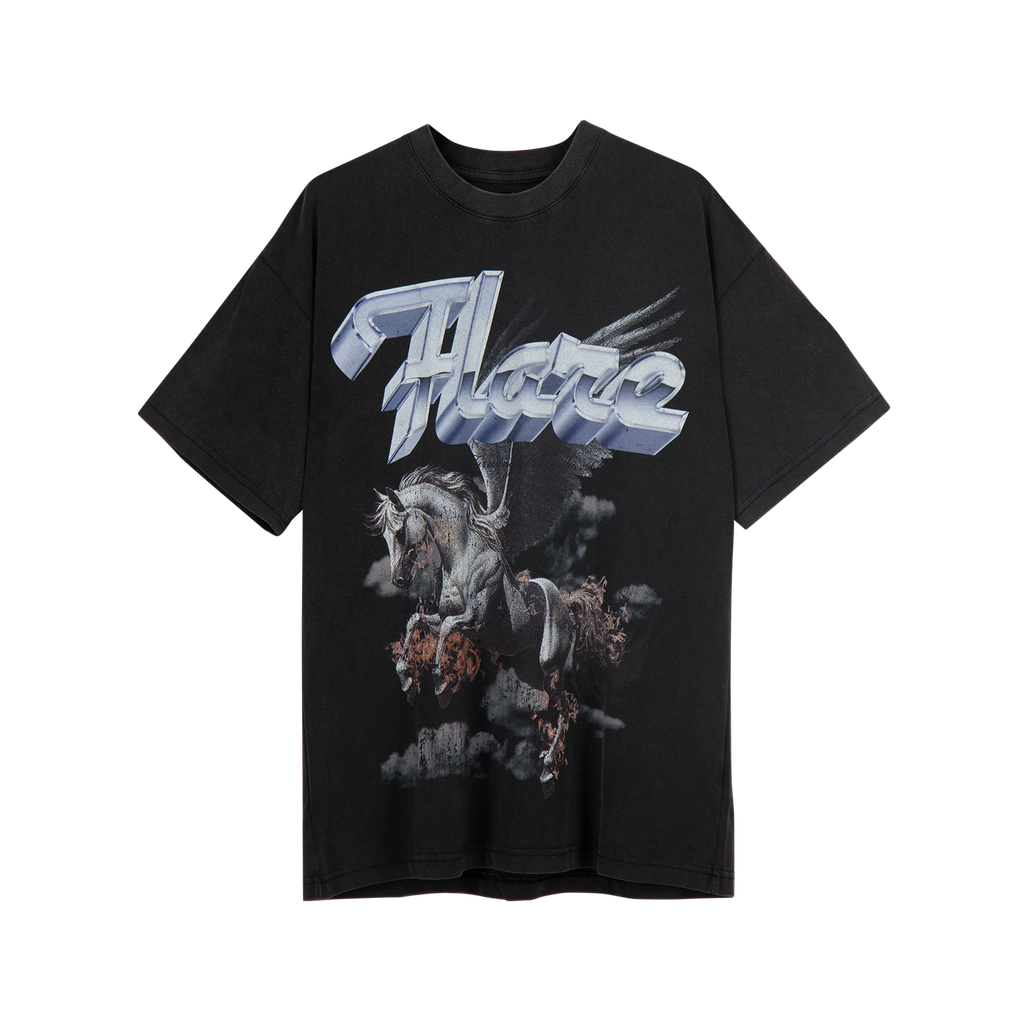 Flare T-Shirt - Pegasus - Washed Black