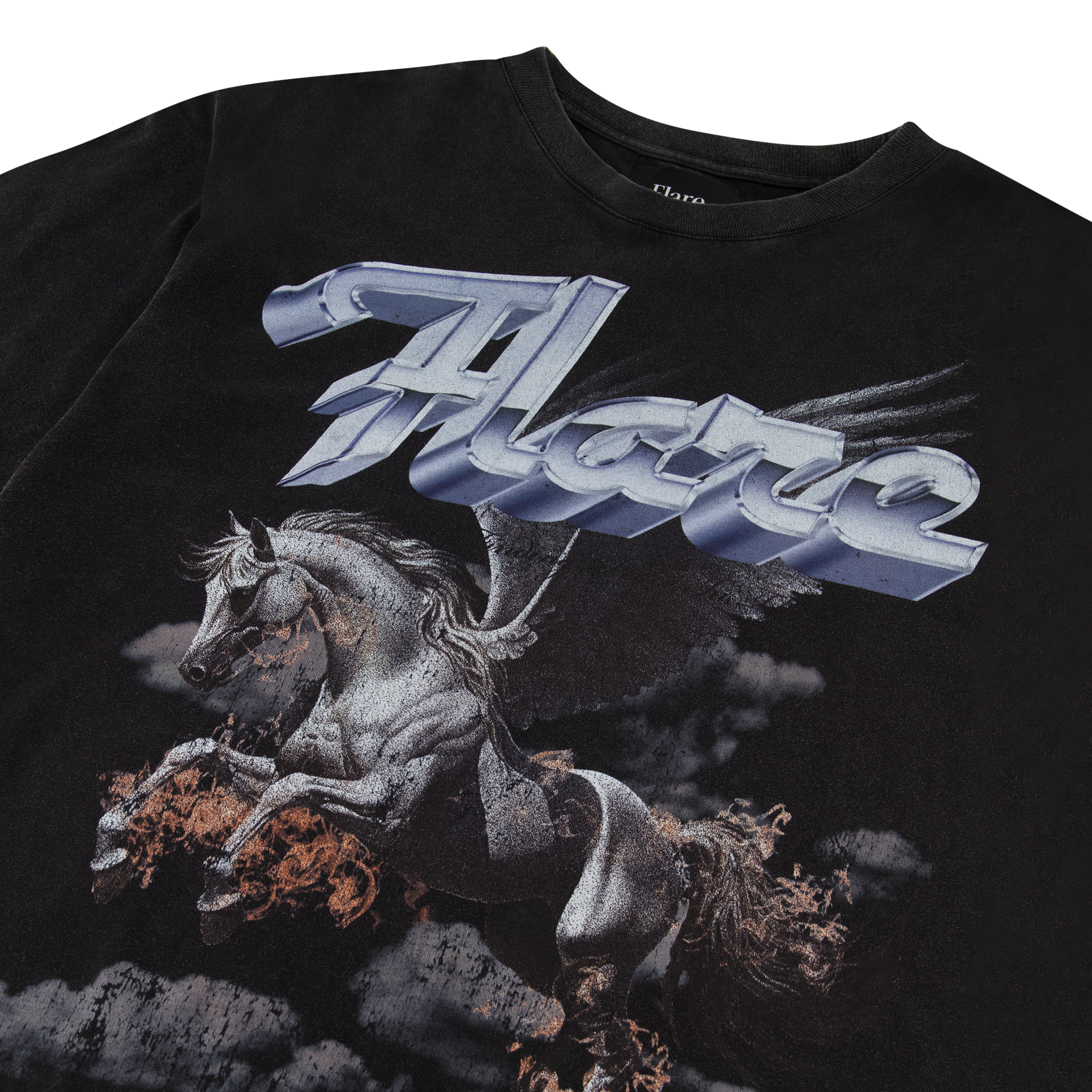 Flare T-Shirt - Pegasus - Washed Black