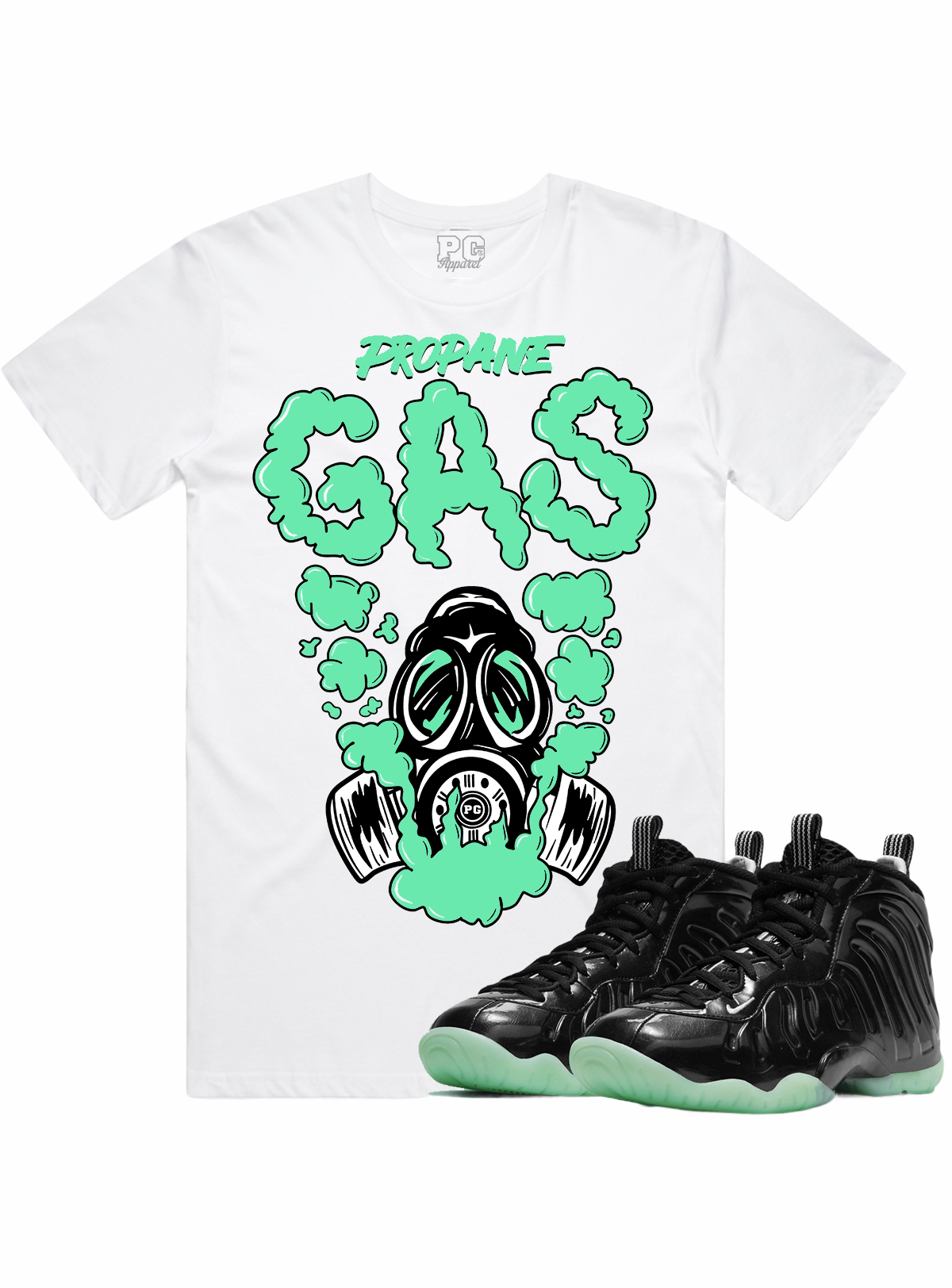 PG Apparel T-Shirt - GAS - White with Mint