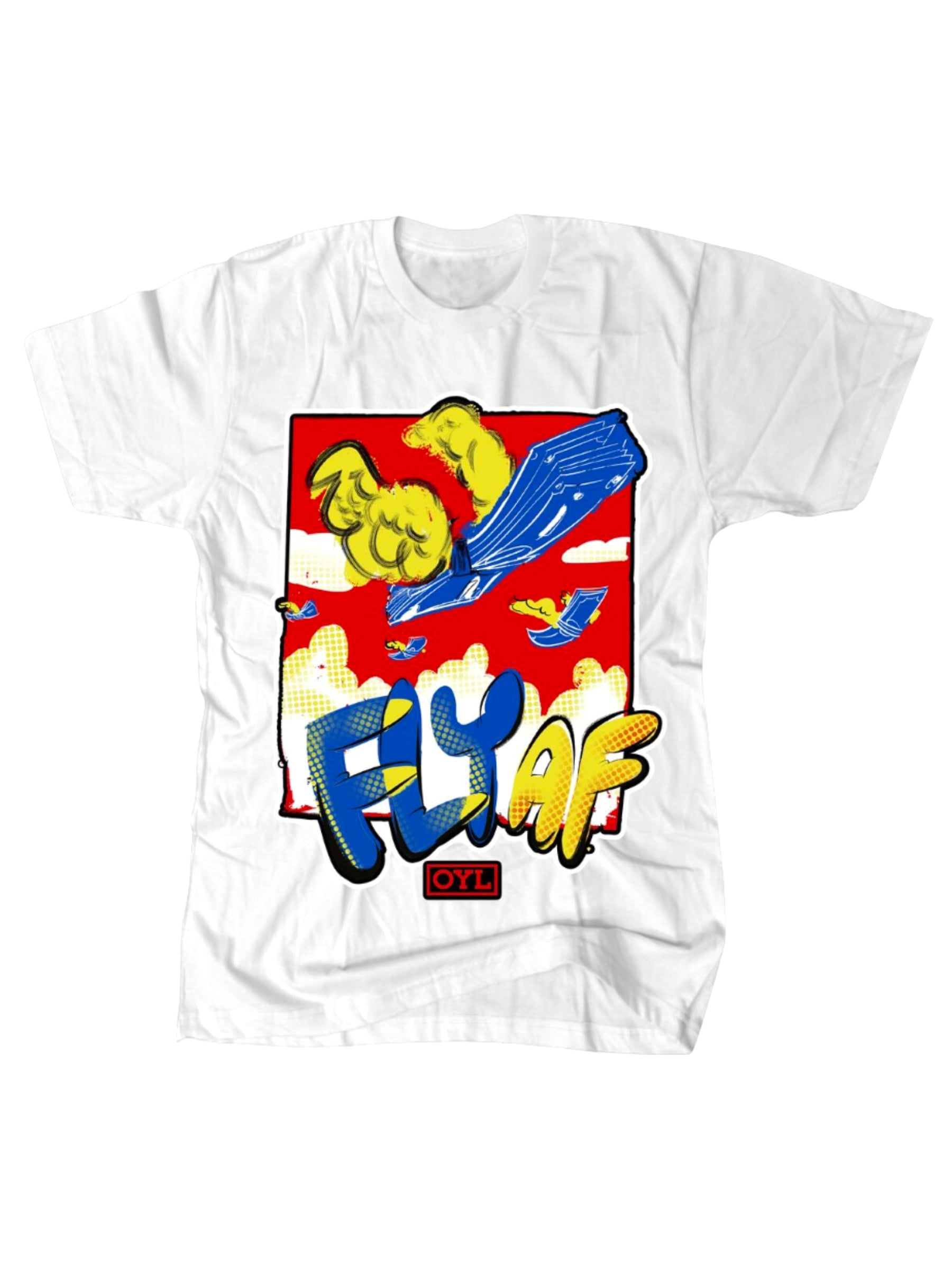 Outrank T-Shirt - Fly AF - White - OYL106