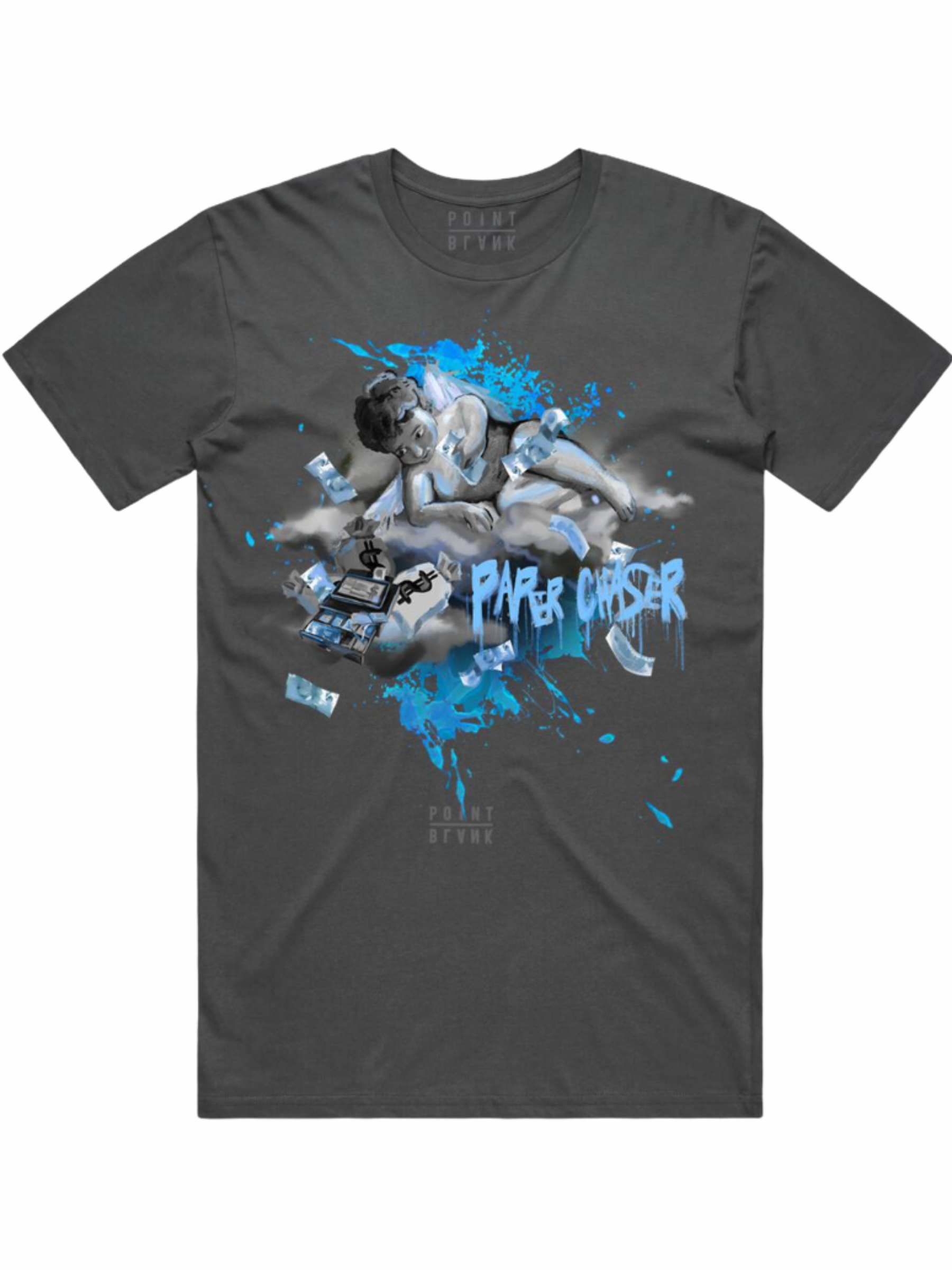 Point Blank T-Shirt - Angels Chase Paper - Charcoal