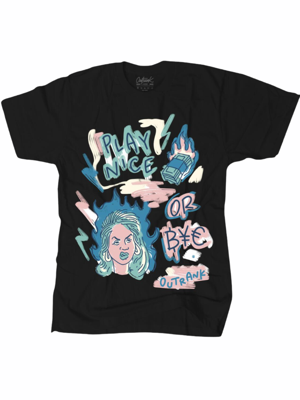 Outrank T-Shirt - Play Nice - Black - QS357