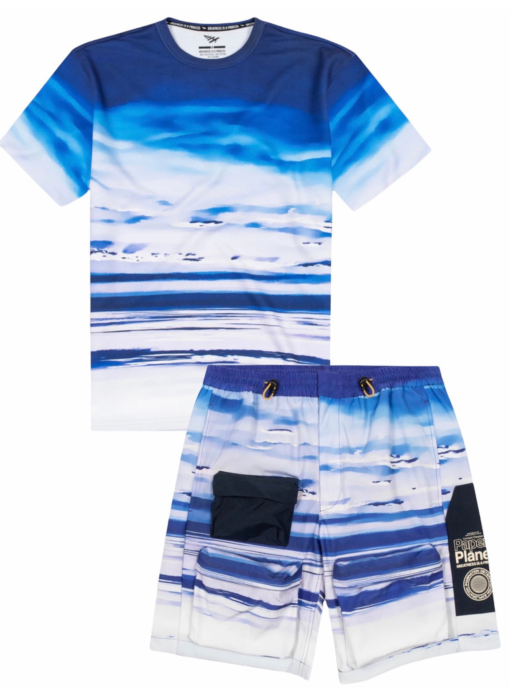 Paper Plane Short Set - Ozone - Clear Sky - 300048