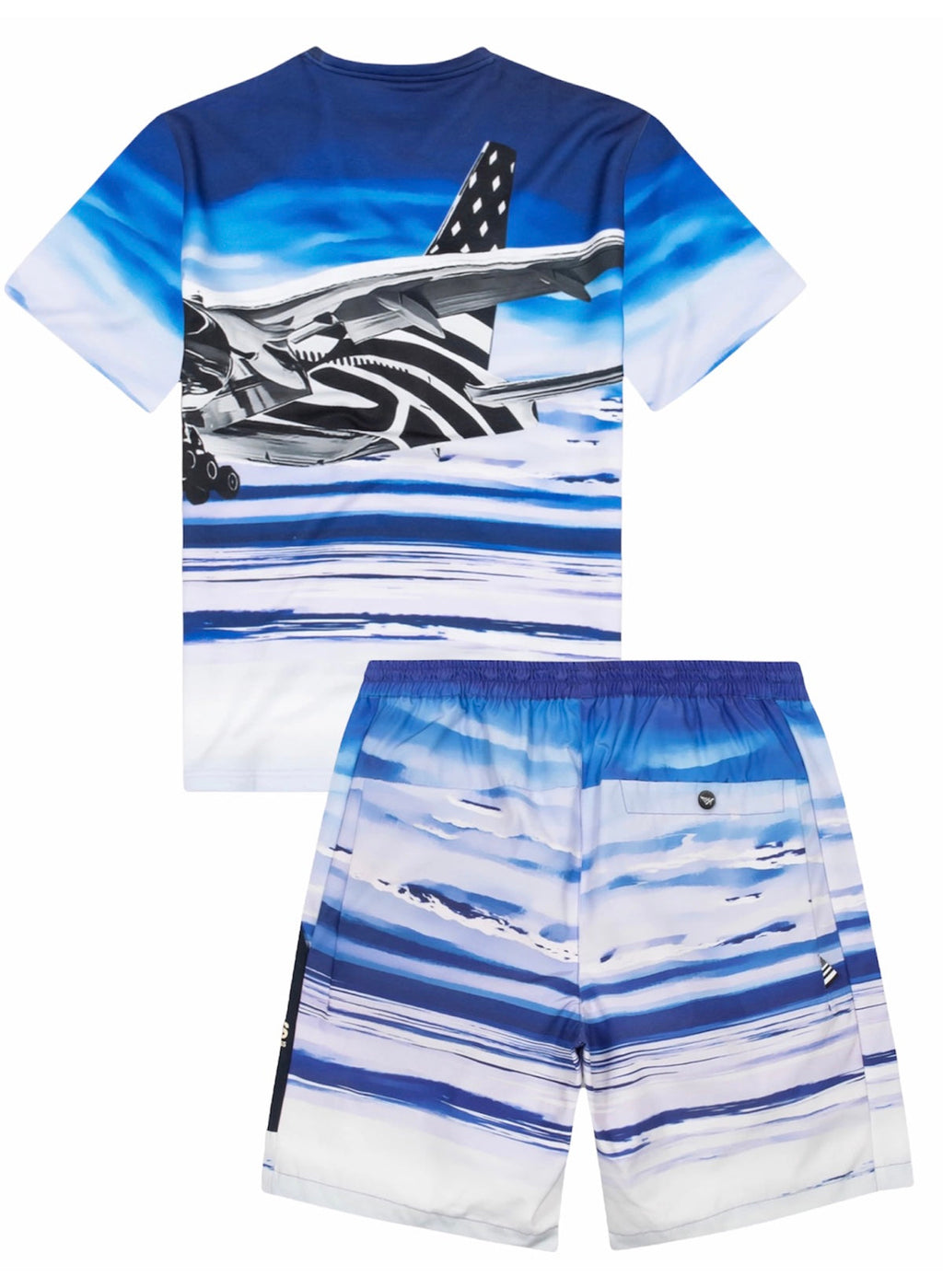 Paper Plane Short Set - Ozone - Clear Sky - 300048