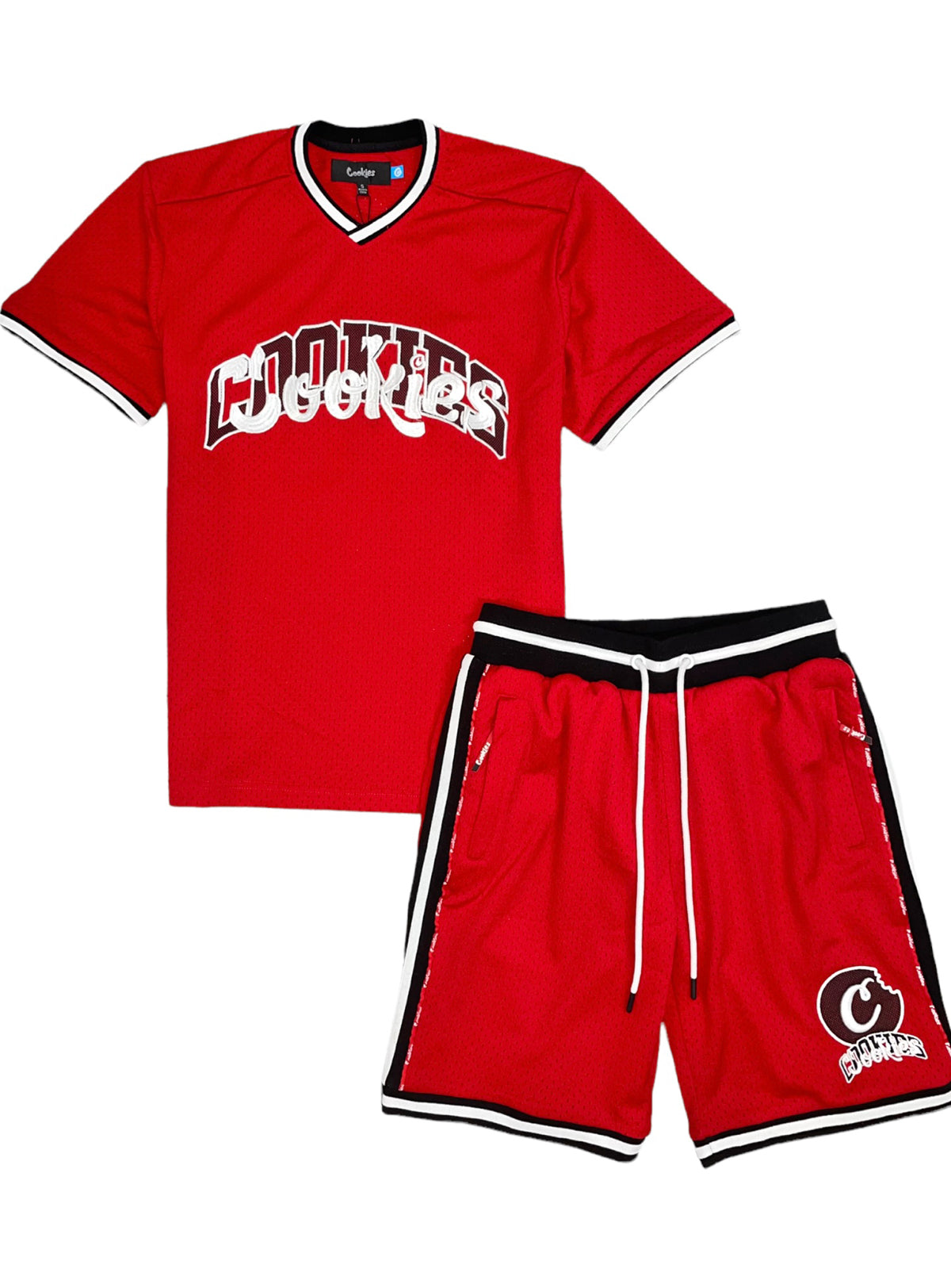 Cookies Short Set - Loud Pack Interlock - Red - 1557K5854