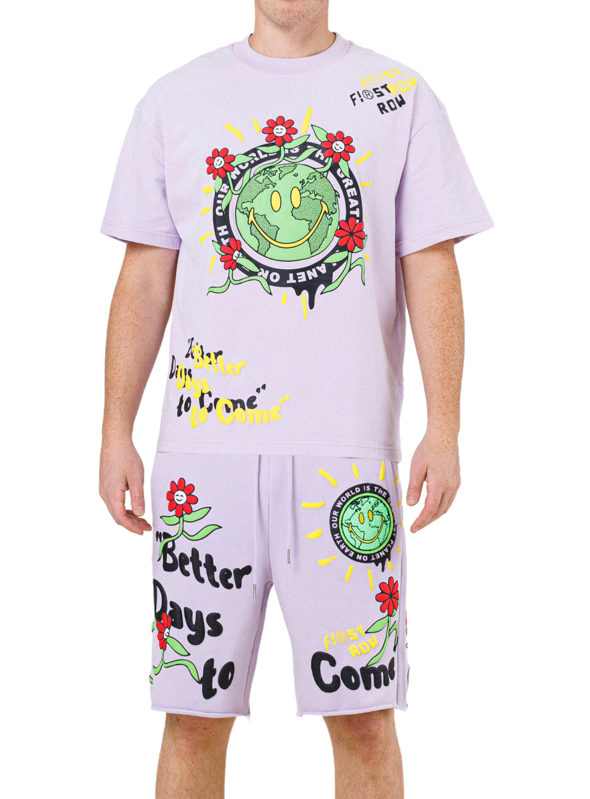 First Row Short Set - Better Days - Purple - FRT2018