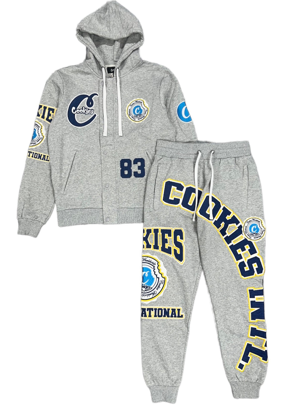 Cookies Sweatsuit - Double Up Fleece Button Up - Heather Grey - 1561H6081