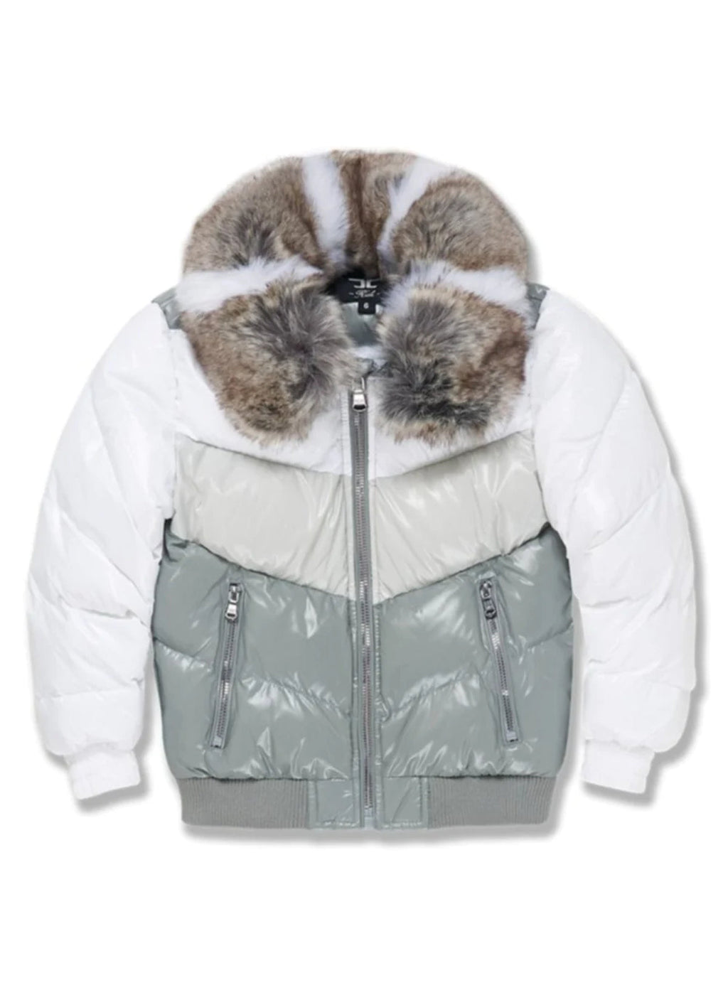Jordan Craig Kids Jacket - Blocked Puffer - Arctic White - 91548K