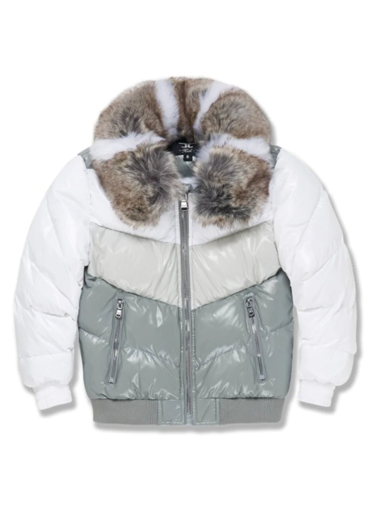 Jordan Craig Kids Jacket - Blocked Puffer - Arctic White - 91548K