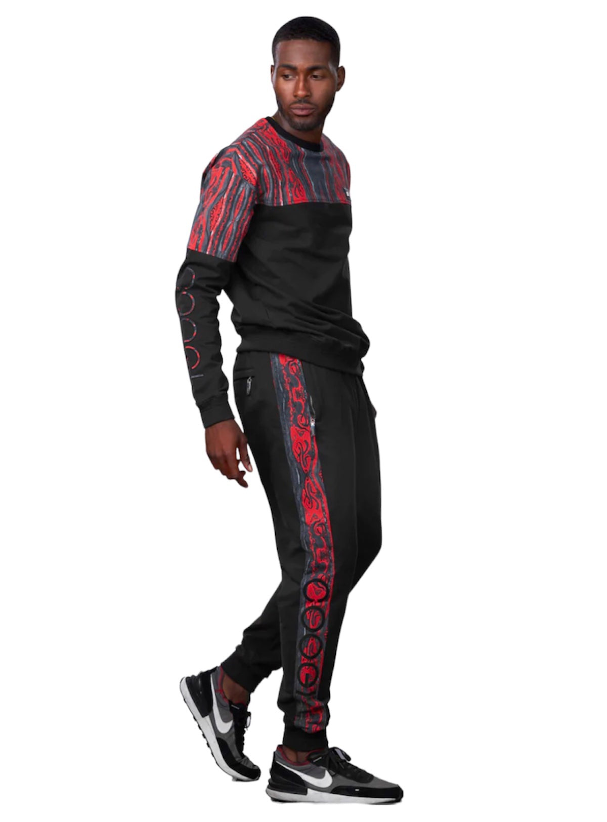Coogi Sweatsuit - Classic Fleece - Black And Red