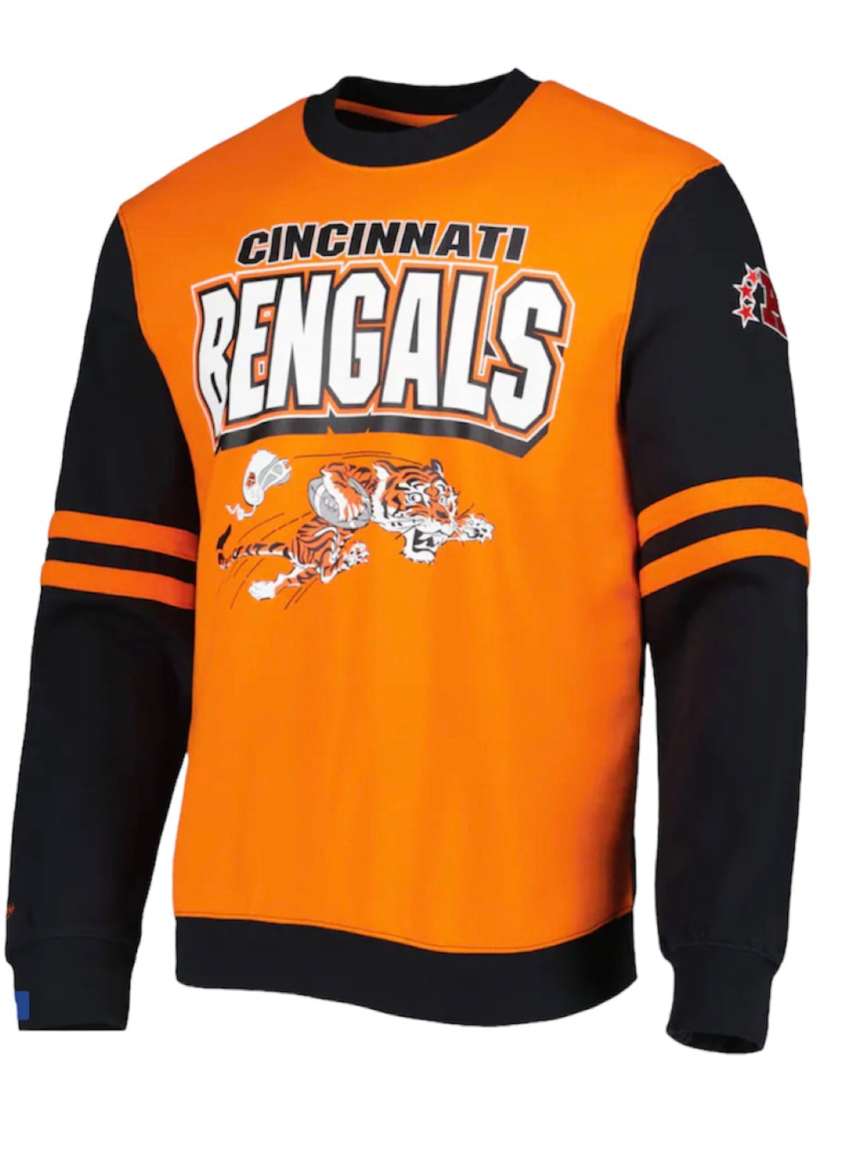 Mitchell & Ness Sweatshirt - All Over Crew 2.0 - Cincinnati Bengals - Orange And Black - FCPO3400