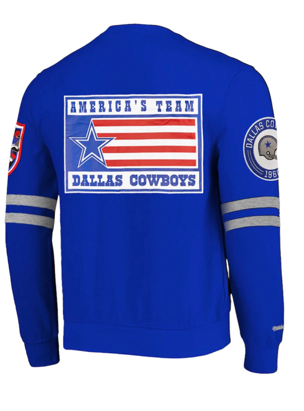 Mitchell & Ness Sweatshirt - All Over Crew 2.0 - Dallas Cowboys - Grey And Royal Blue - FCPO3400